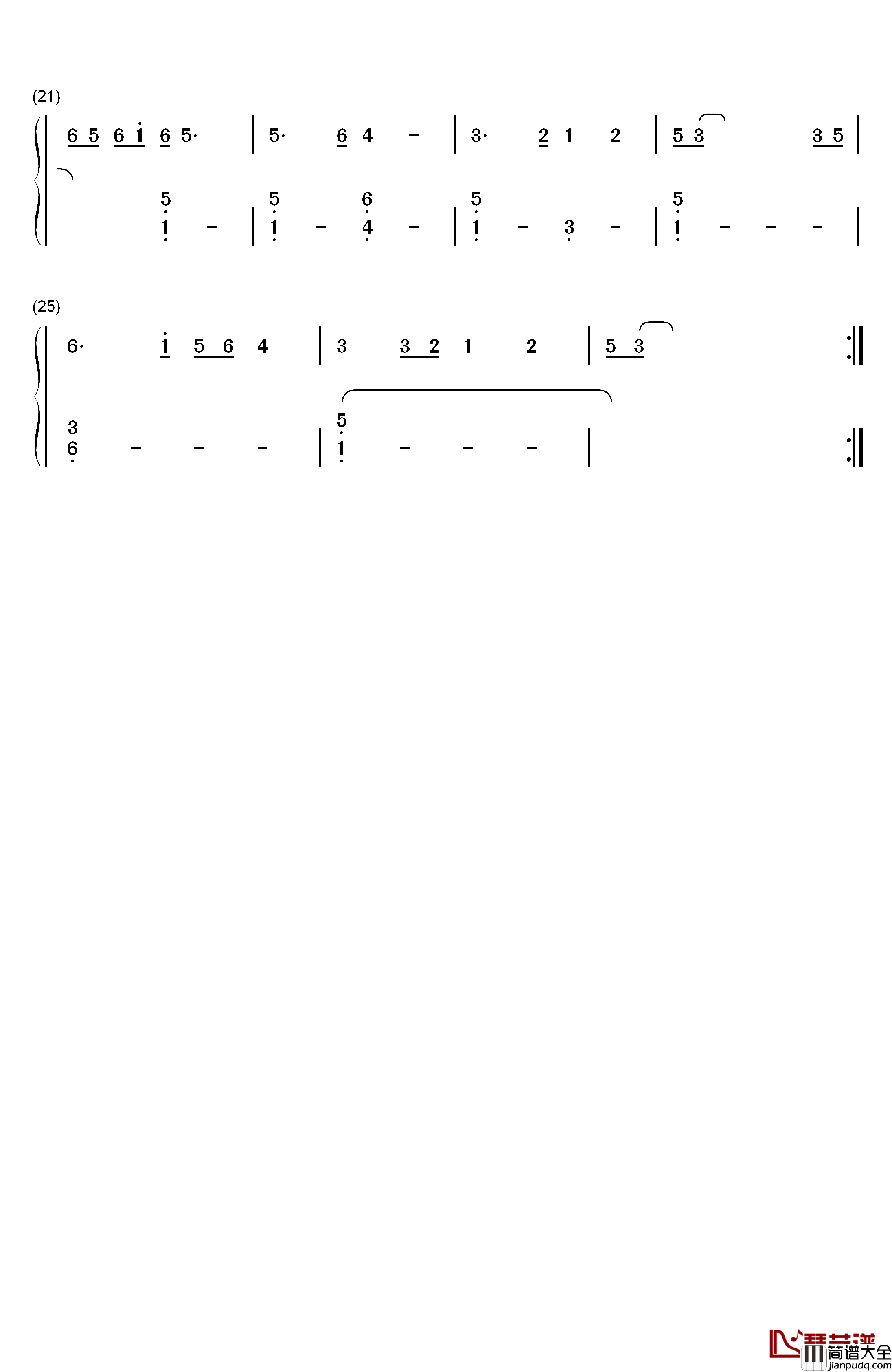 四张机钢琴简谱_数字双手_甄妮