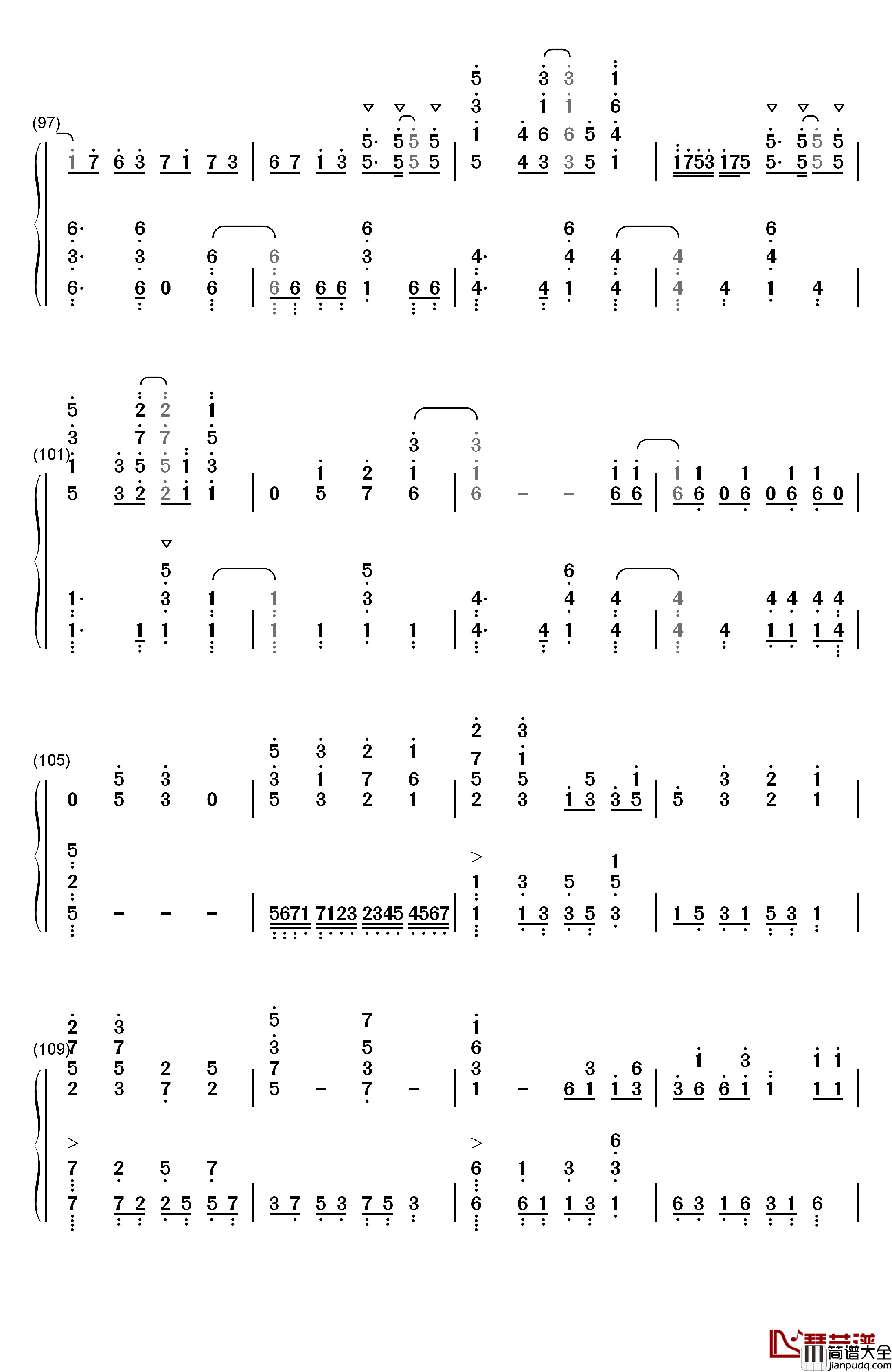 きみの名前钢琴简谱_数字双手_藤川千爱