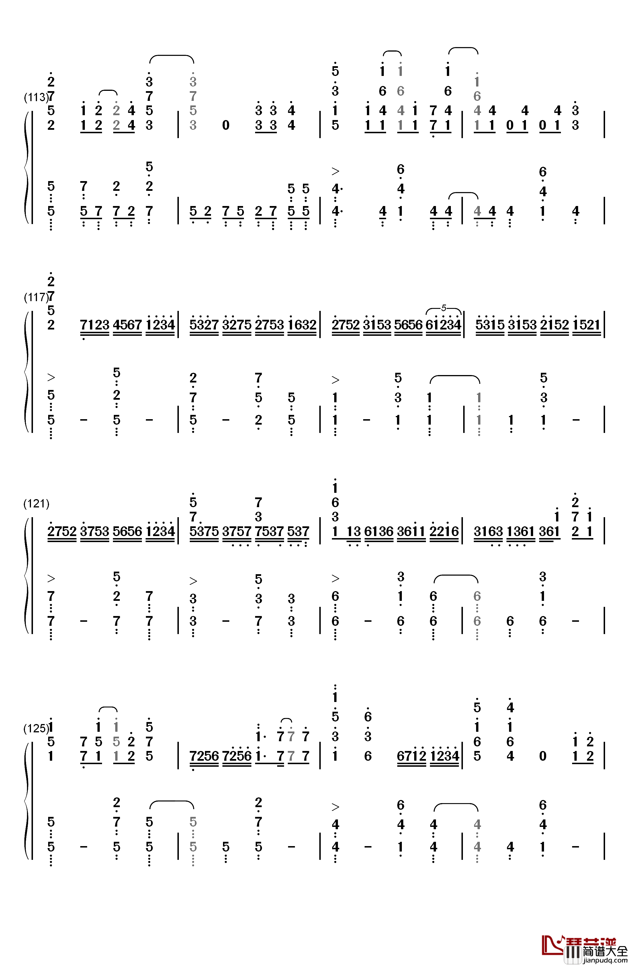 きみの名前钢琴简谱_数字双手_藤川千爱