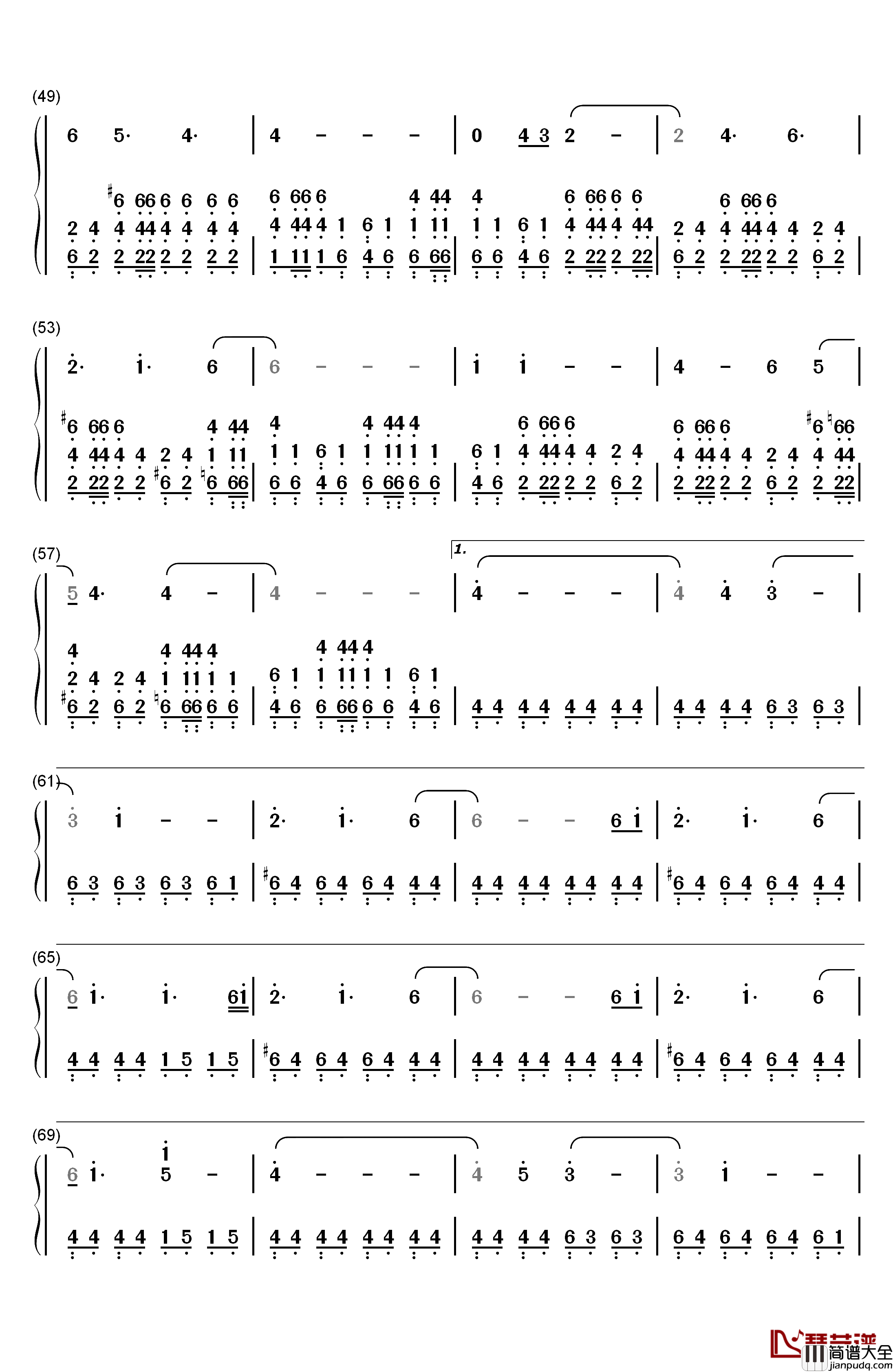 Welcome_Home钢琴简谱_数字双手_Radical_Face