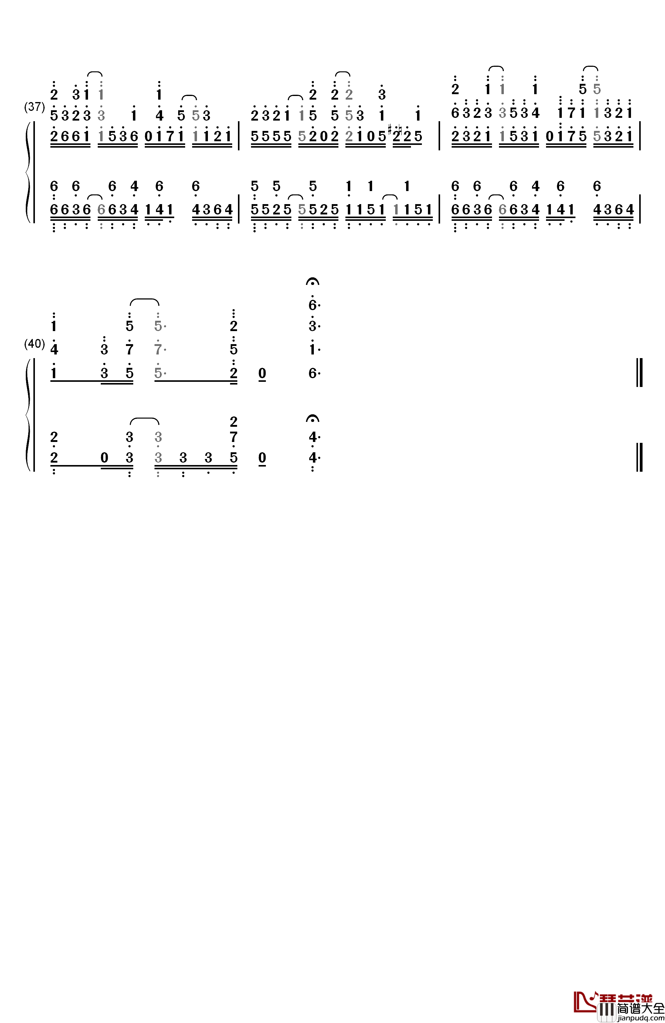 メモセピア钢琴简谱_数字双手_sajou_no_hana
