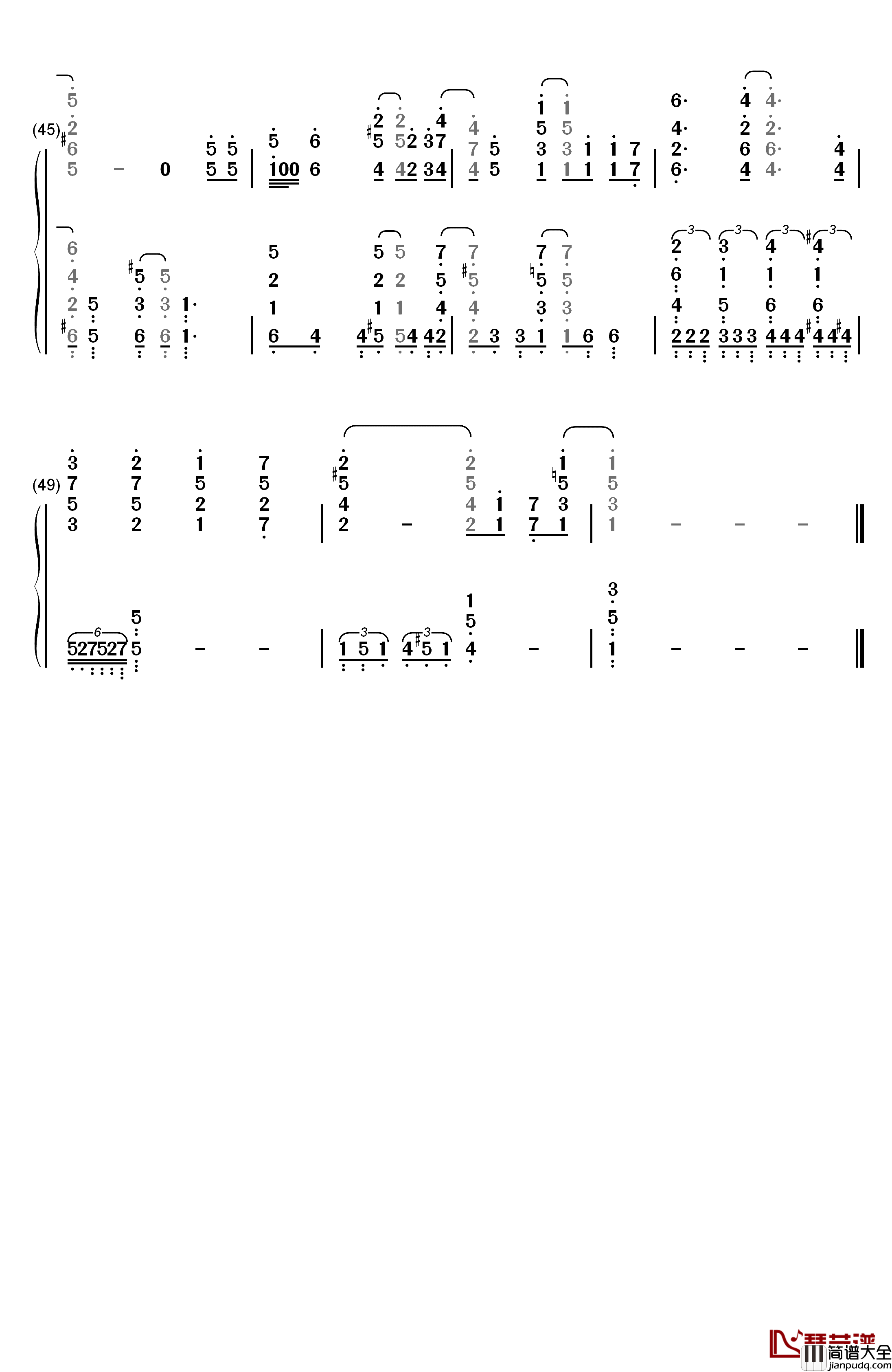 えんどろ～る钢琴简谱_数字双手_勇者Party