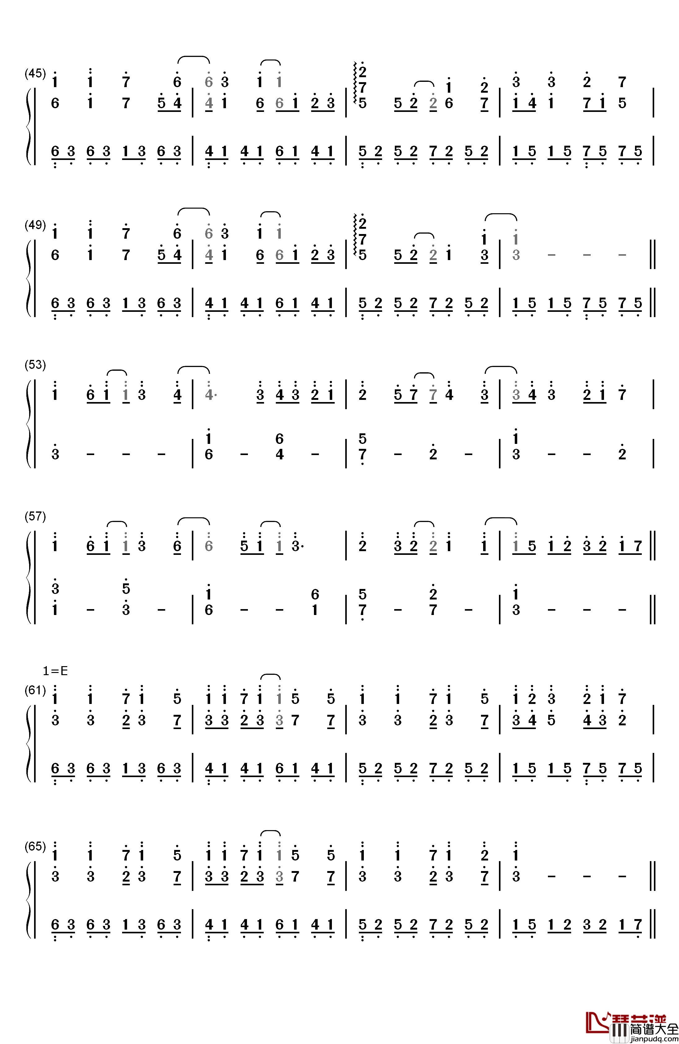 明日には消えてゆく钢琴简谱_数字双手_初音未来