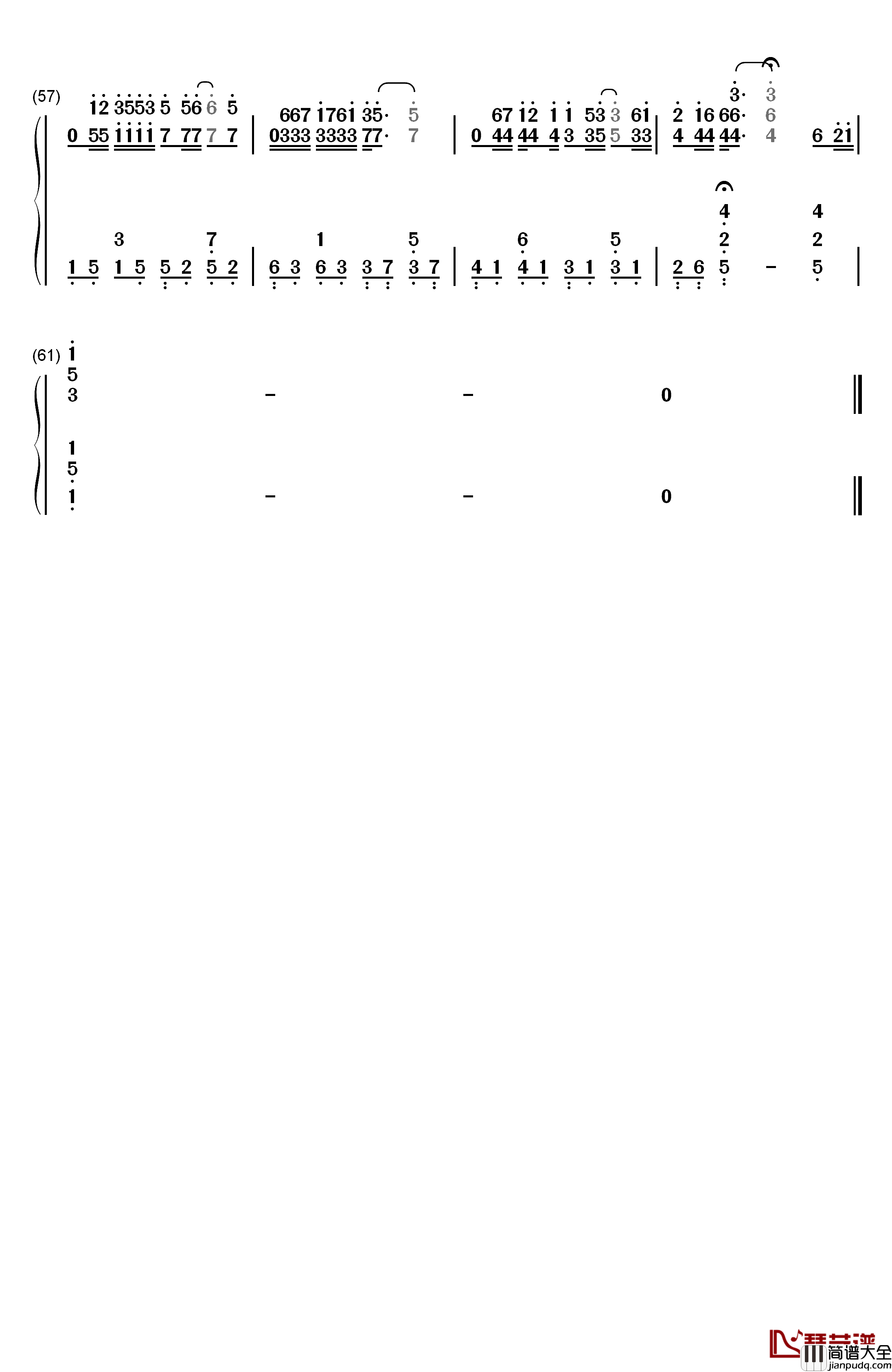 不让我的眼泪陪我过夜钢琴简谱_数字双手_齐秦