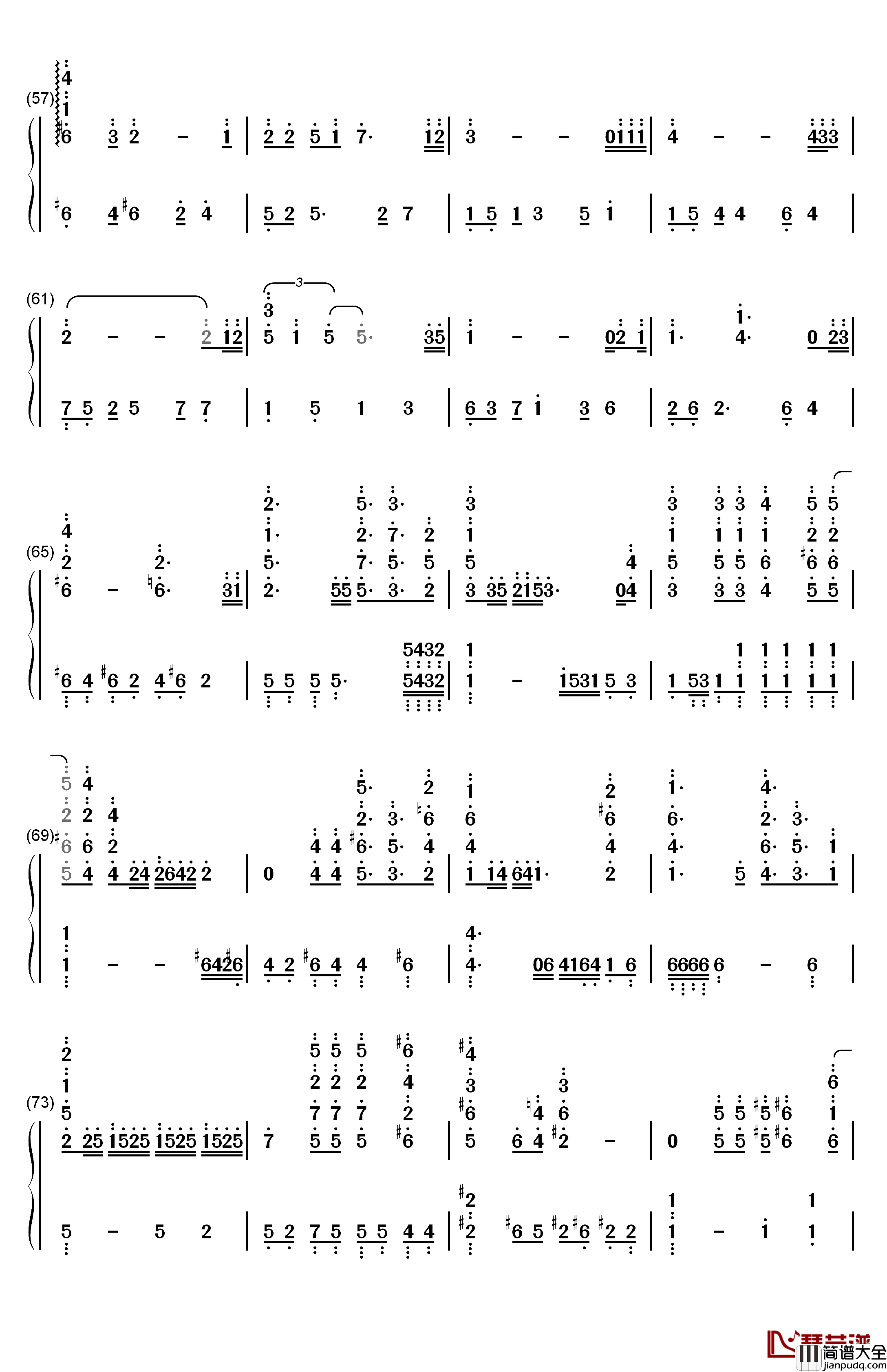 Circle_of_Life钢琴简谱_数字双手_Elton_John
