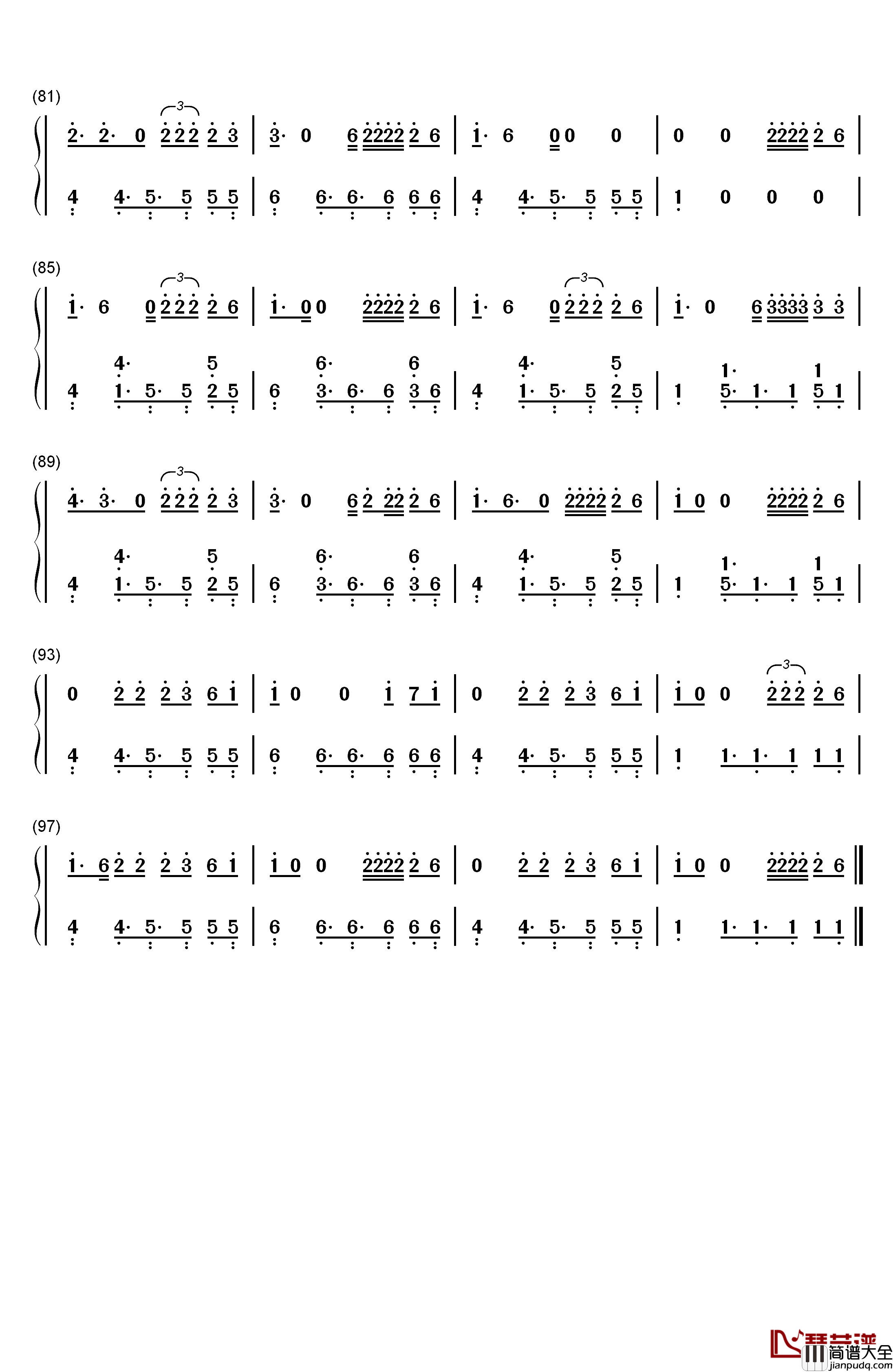 Middle_Finger钢琴简谱_数字双手_Phoebe_Ryan_Quinn_XCII