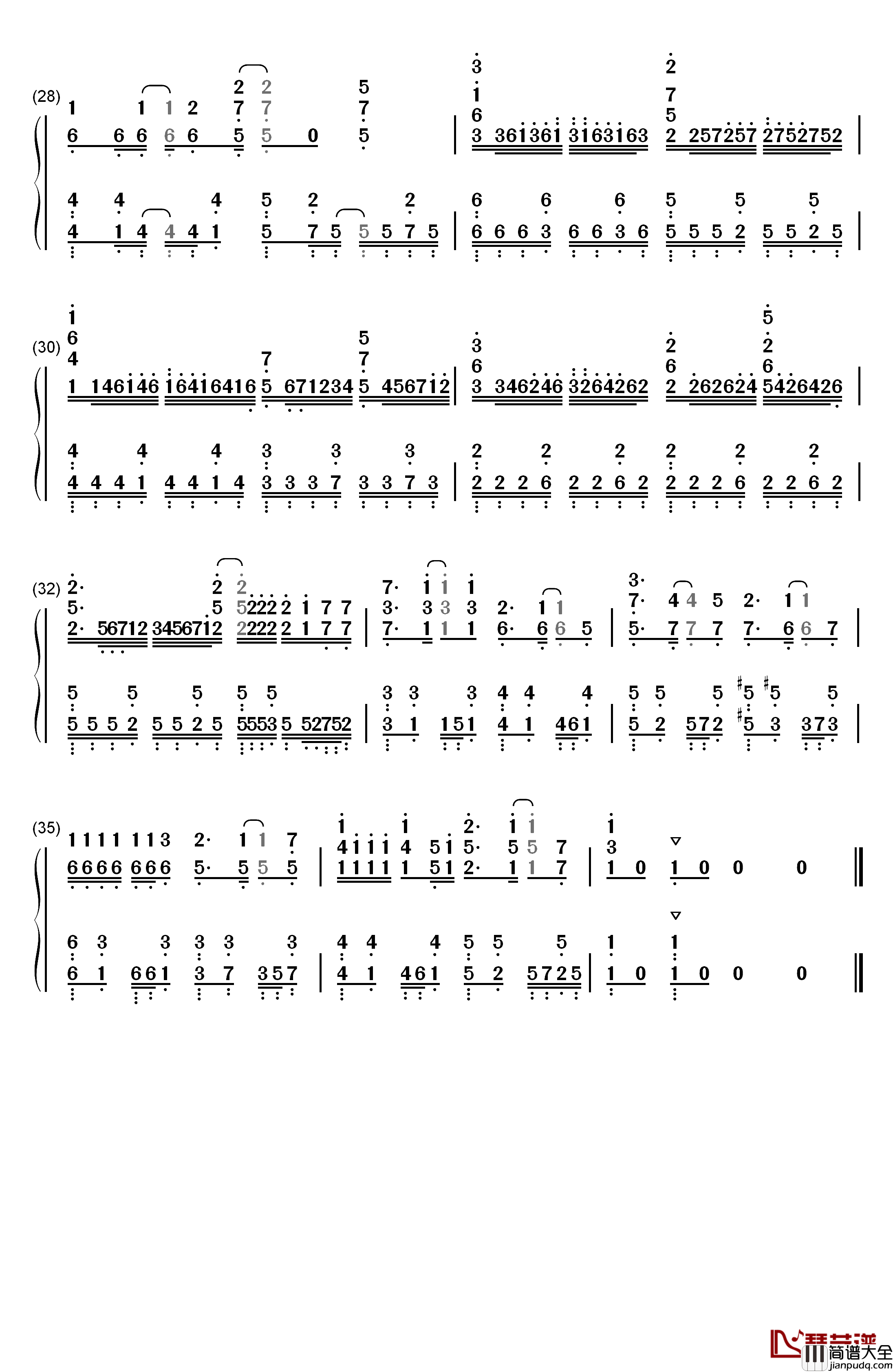 二人なら钢琴简谱_数字双手_BiSH