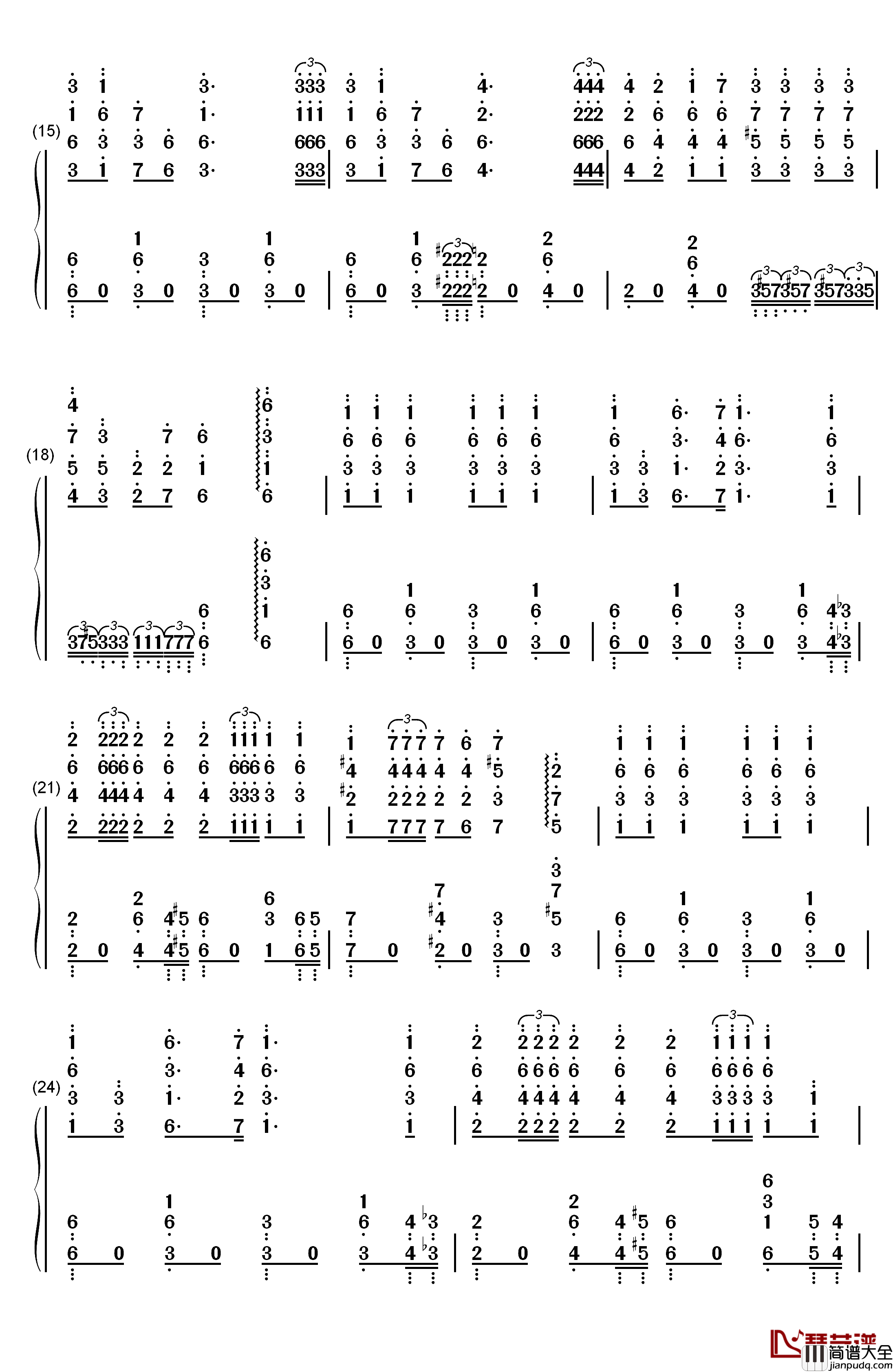 Jingle_Bells钢琴简谱_数字双手_James_Lord_Pierpont