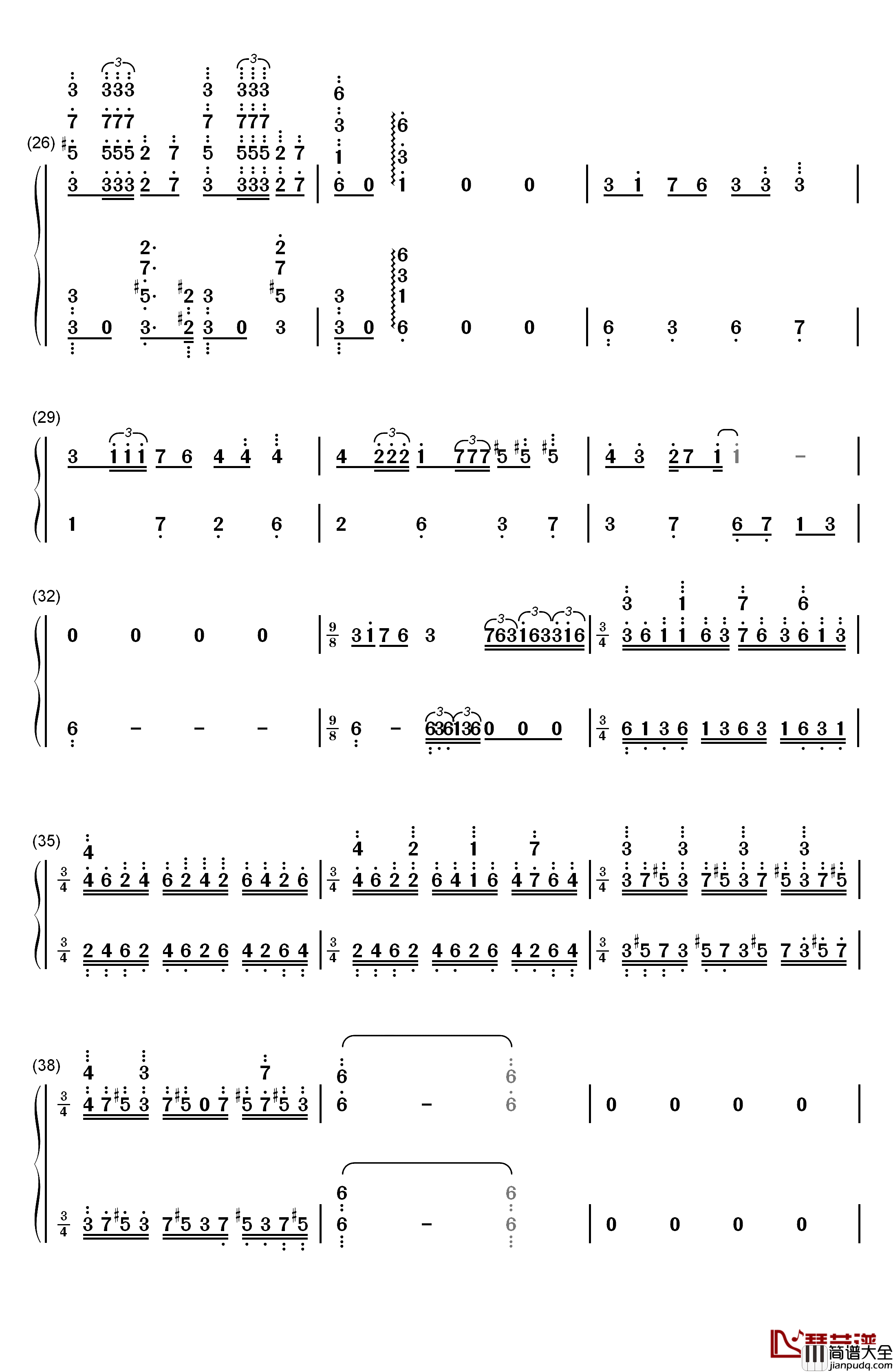 Jingle_Bells钢琴简谱_数字双手_James_Lord_Pierpont