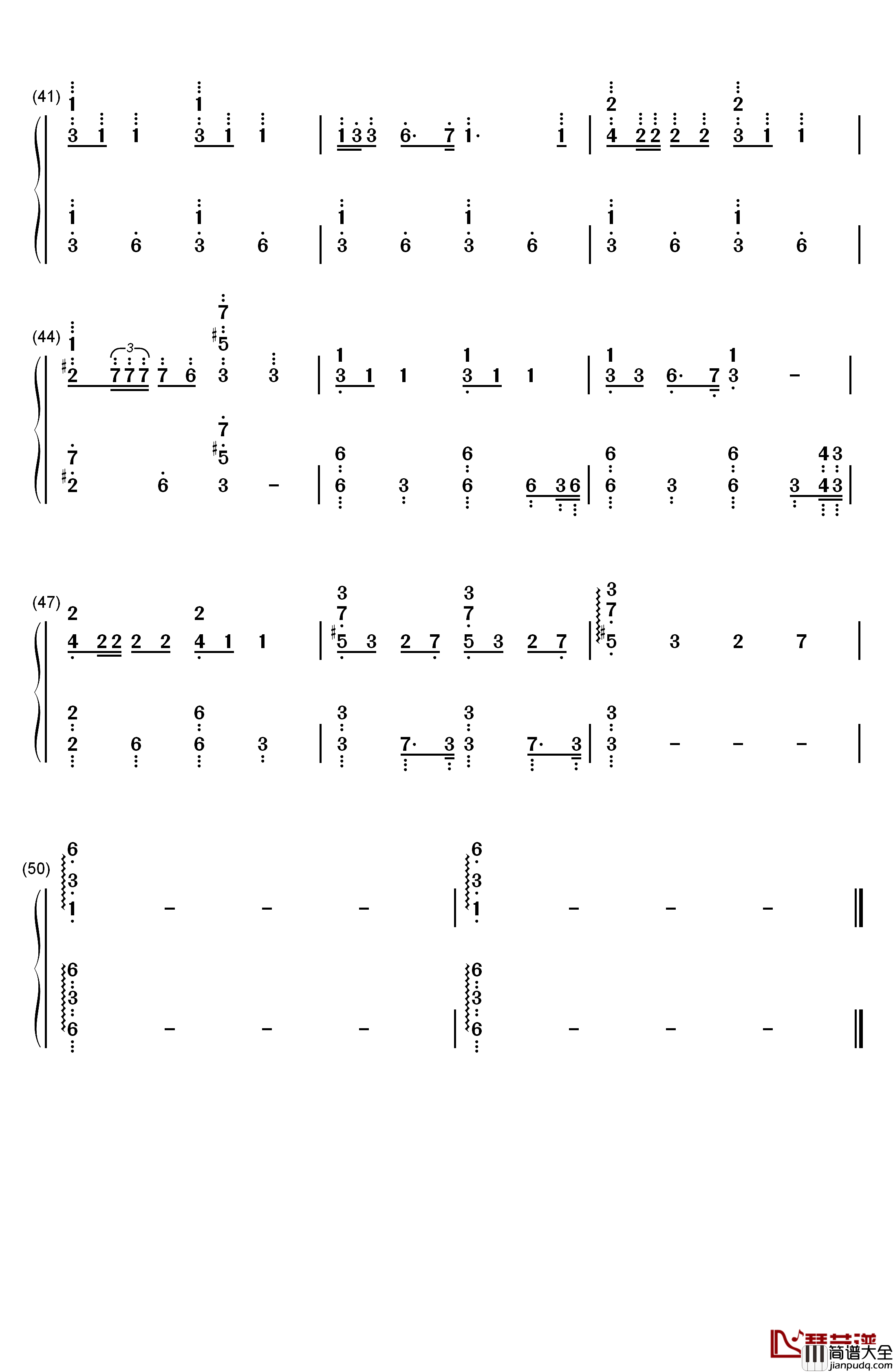 Jingle_Bells钢琴简谱_数字双手_James_Lord_Pierpont