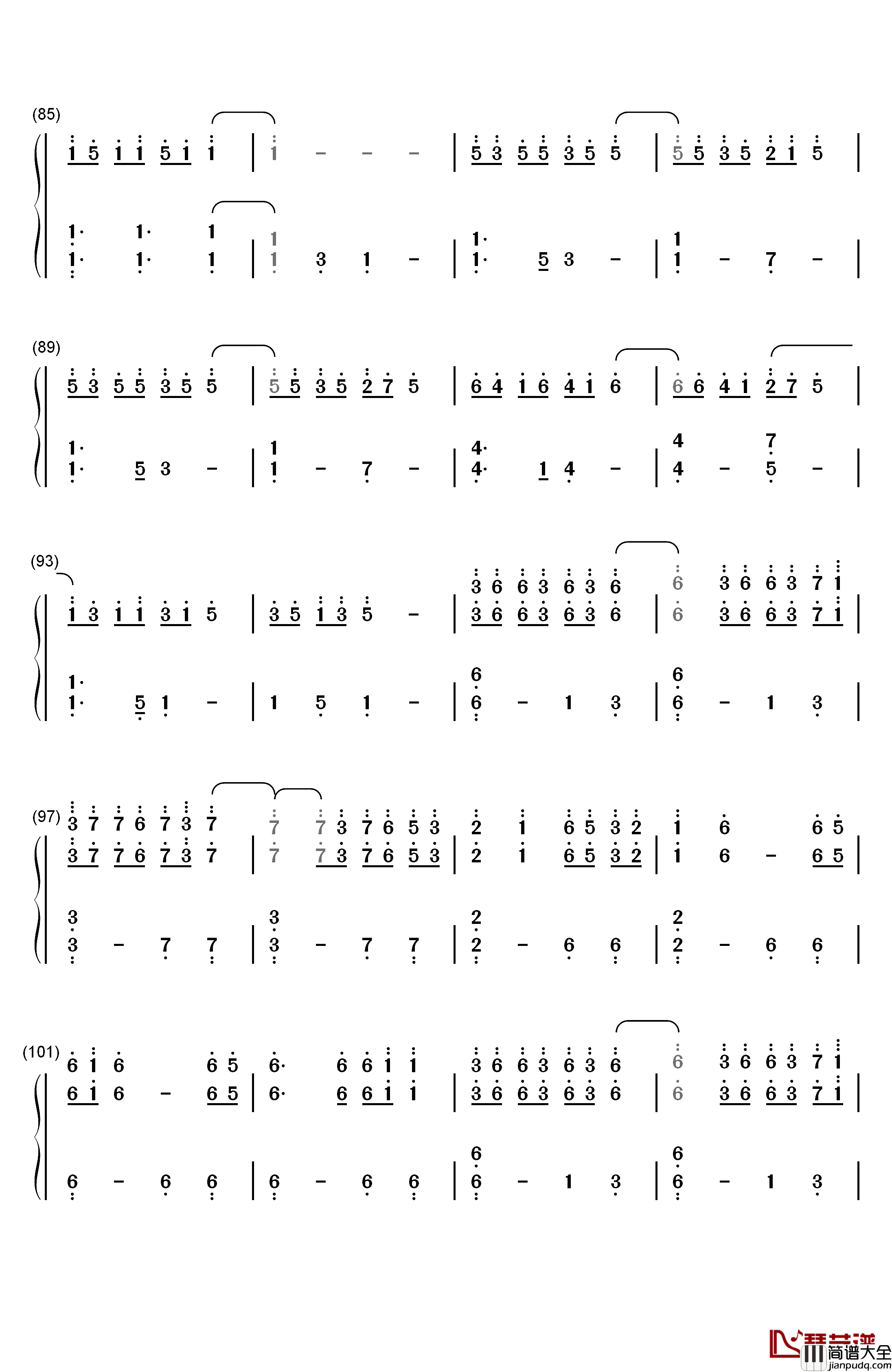 中国狂想曲钢琴简谱_数字双手_马克西姆