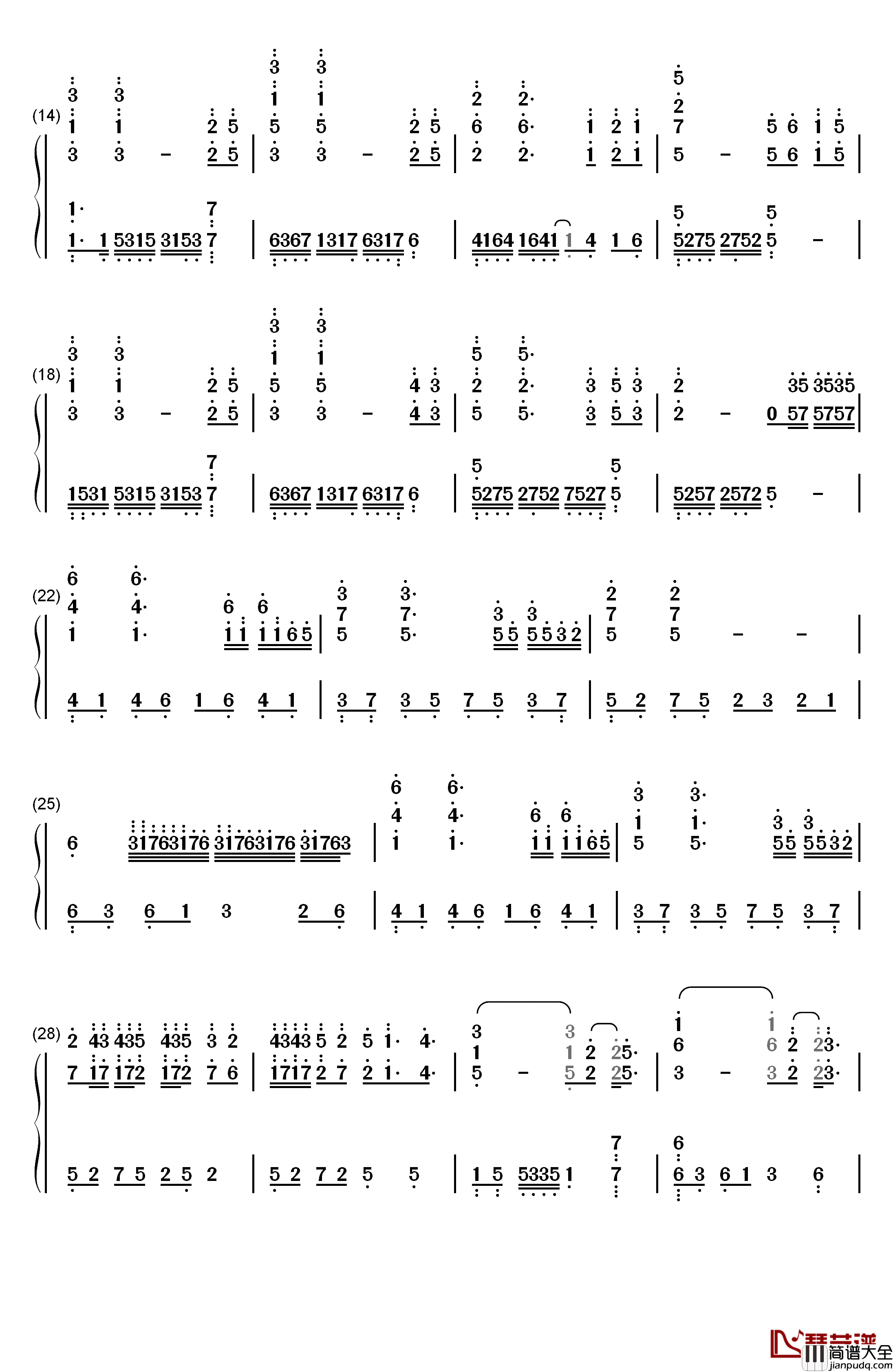 新丝绸之路钢琴简谱_数字双手_马克西姆_吴牧野