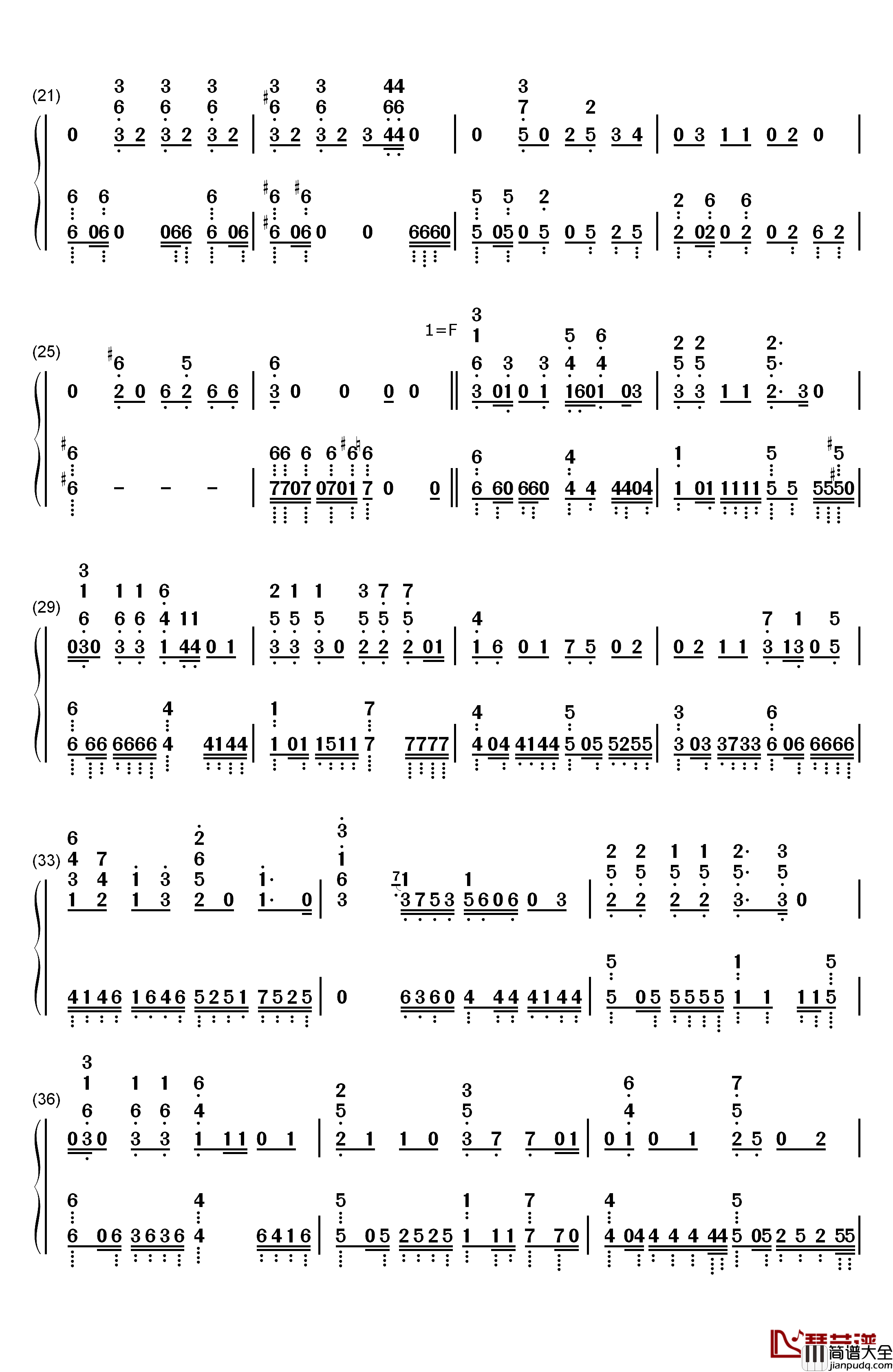 ENAMEL钢琴简谱_数字双手_SID