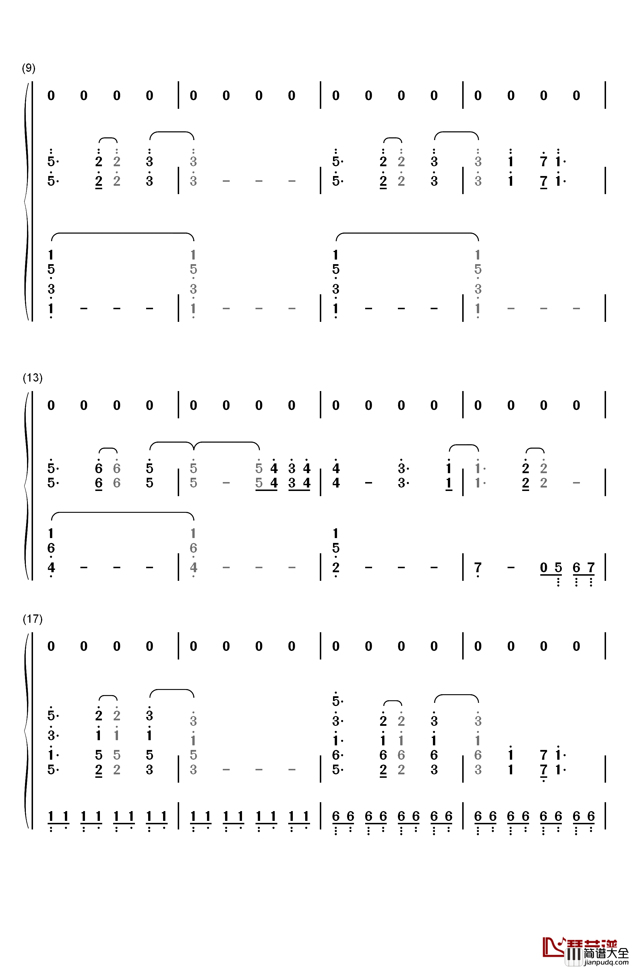 风の辿り着く场所钢琴简谱_数字双手_彩菜