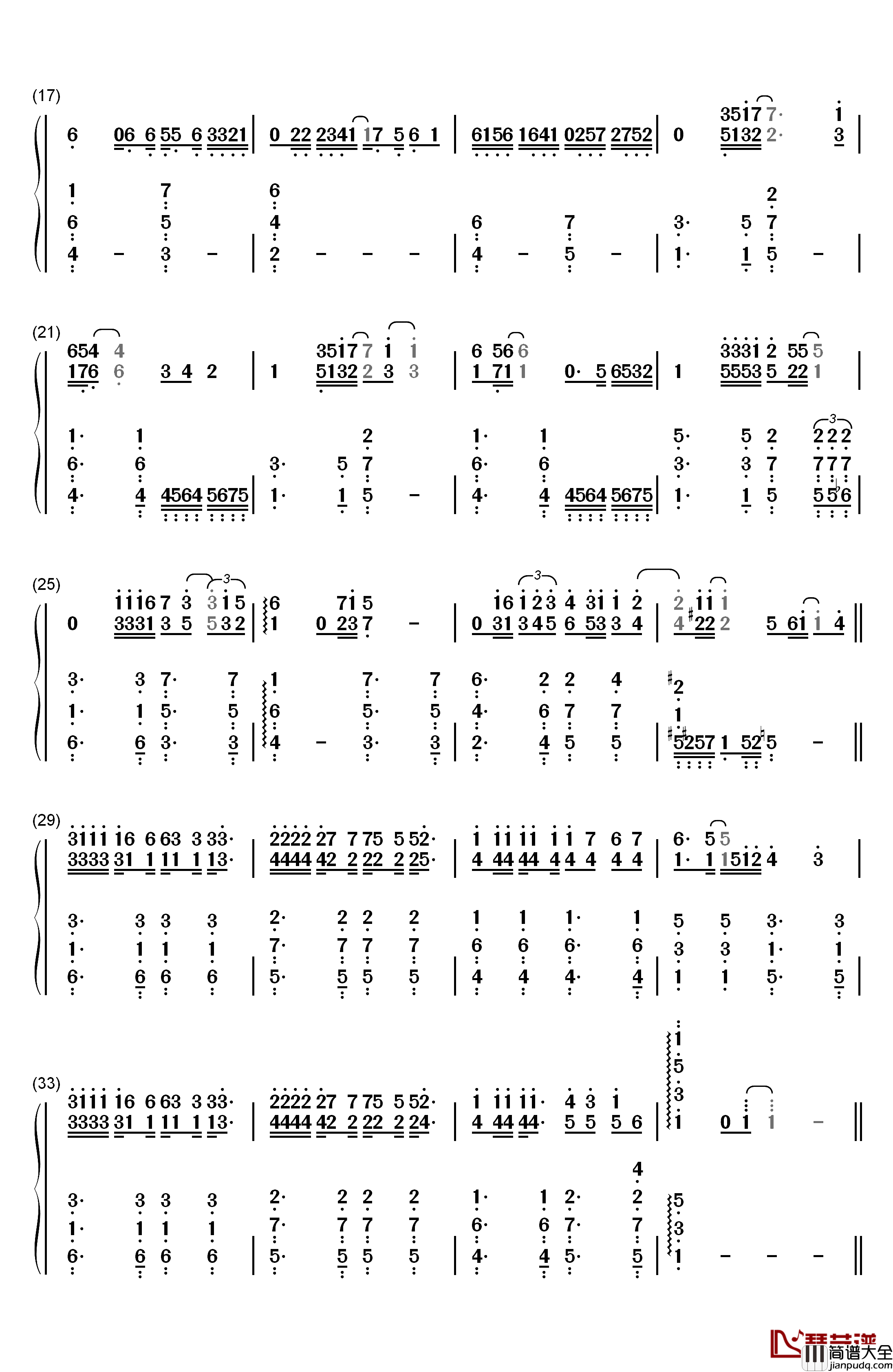 Love_Is_Like_A_Tide钢琴简谱_数字双手_理查德克莱德曼