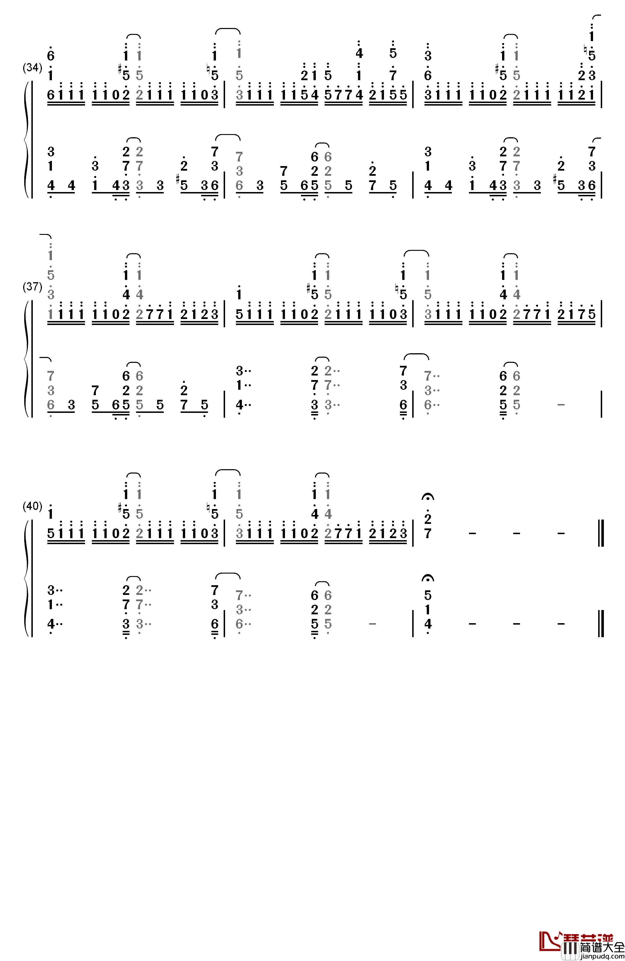 Sign钢琴简谱_数字双手_内田彩