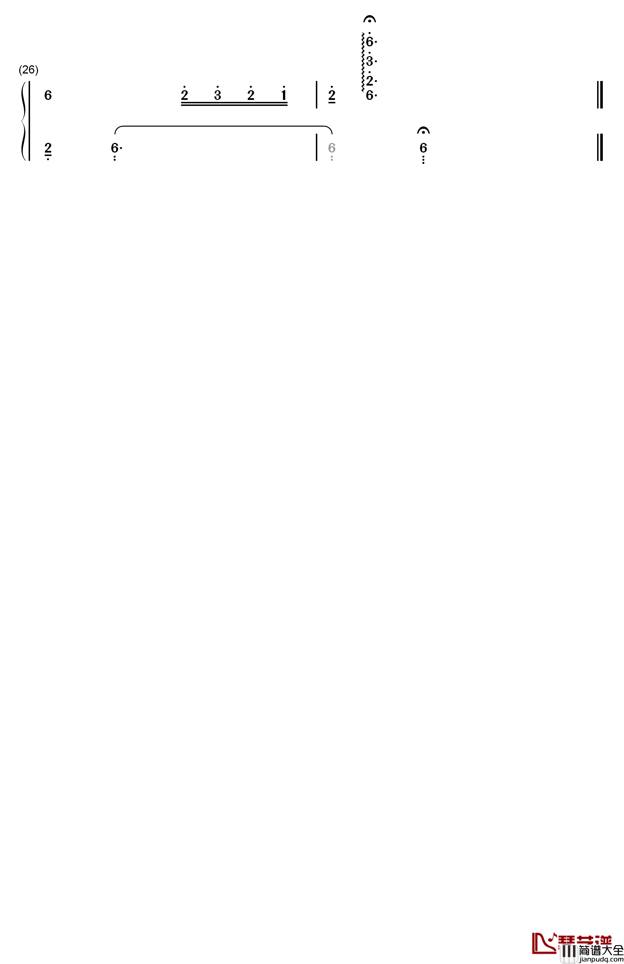 康定情歌钢琴简谱_数字双手_喻宜萱