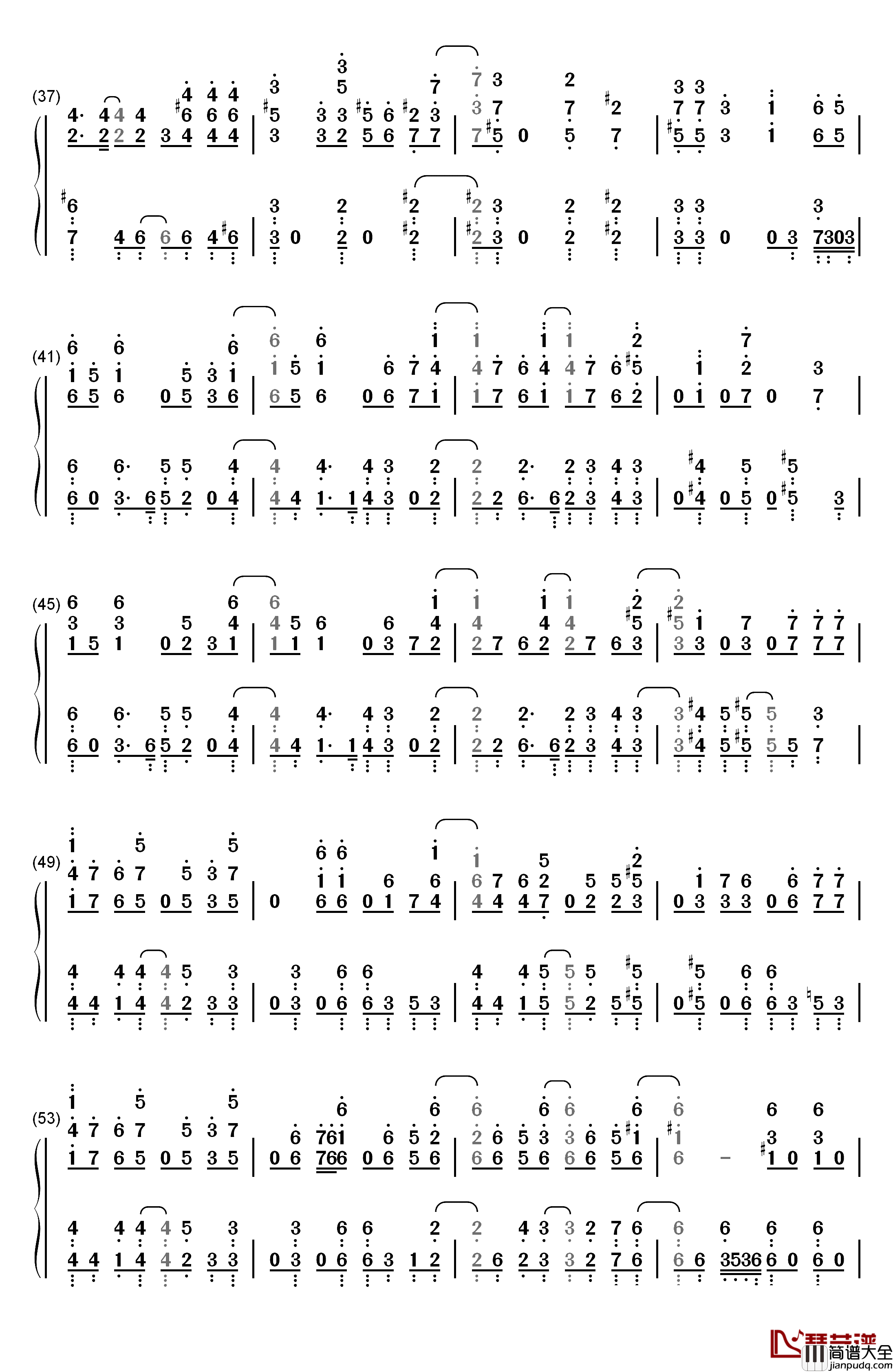 ラブドラマティックfeat伊原六花钢琴简谱_数字双手_铃木雅之