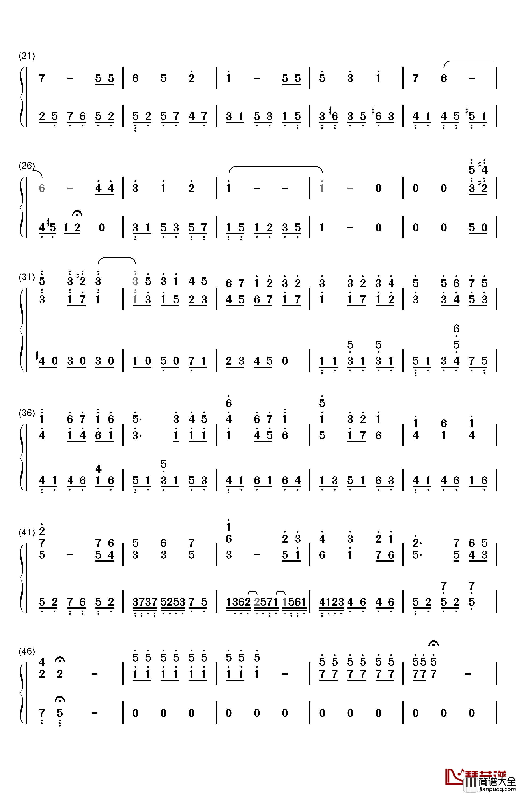生日快乐钢琴简谱_数字双手_帕蒂·史密斯·希尔_米尔德里德·J.希尔