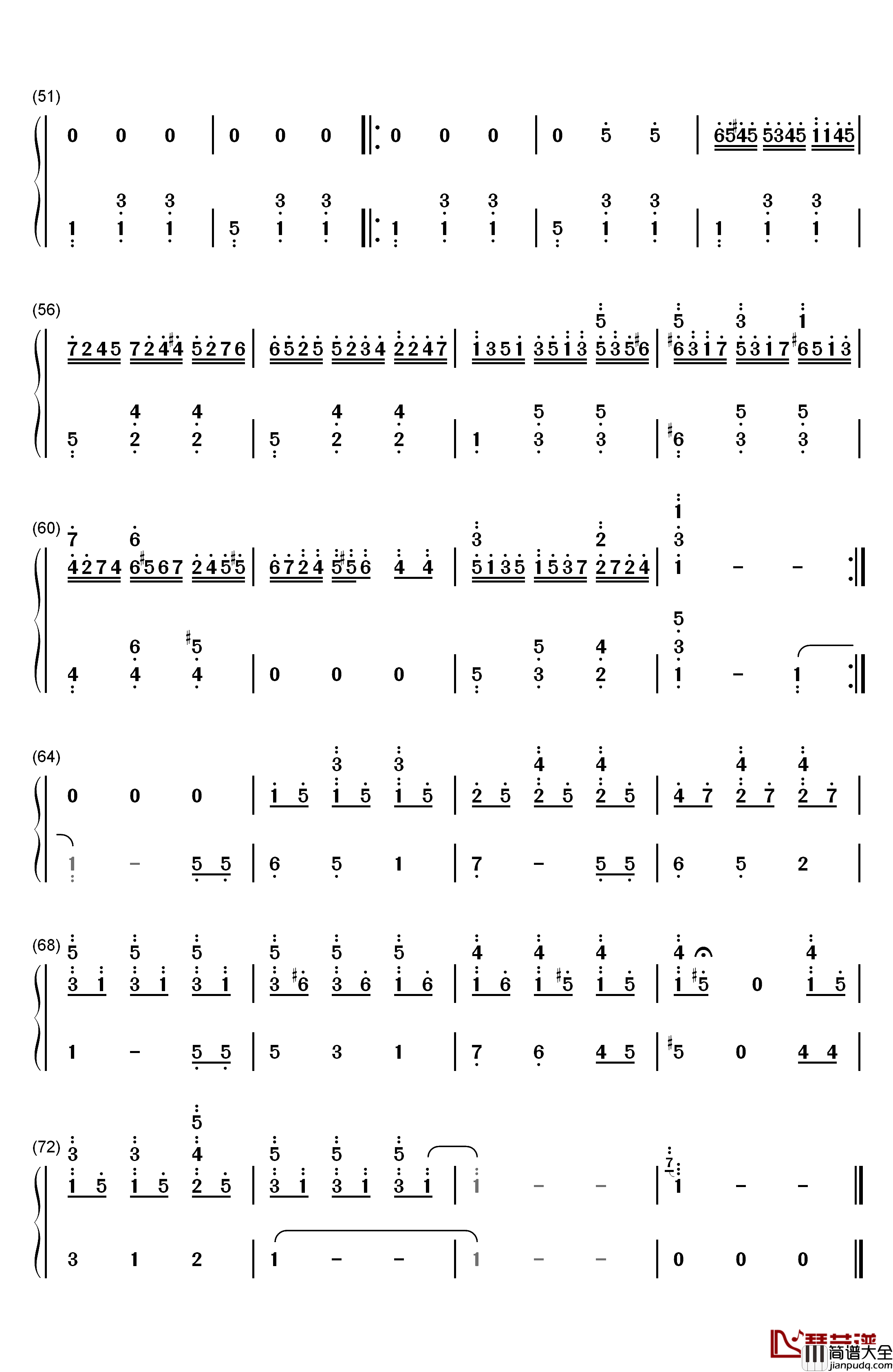 生日快乐钢琴简谱_数字双手_帕蒂·史密斯·希尔_米尔德里德·J.希尔