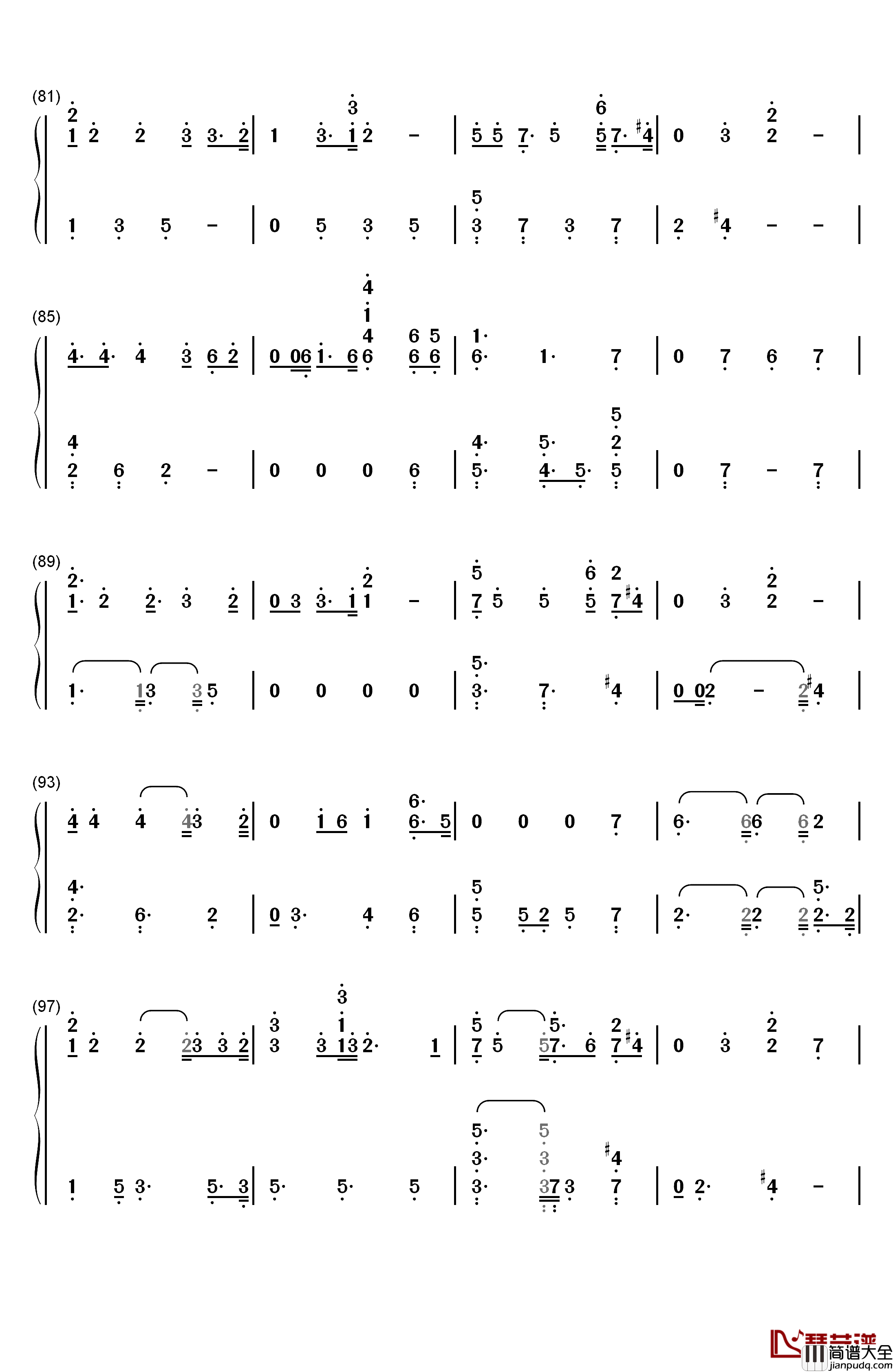 Undecided钢琴简谱_数字双手_Chris_Brown