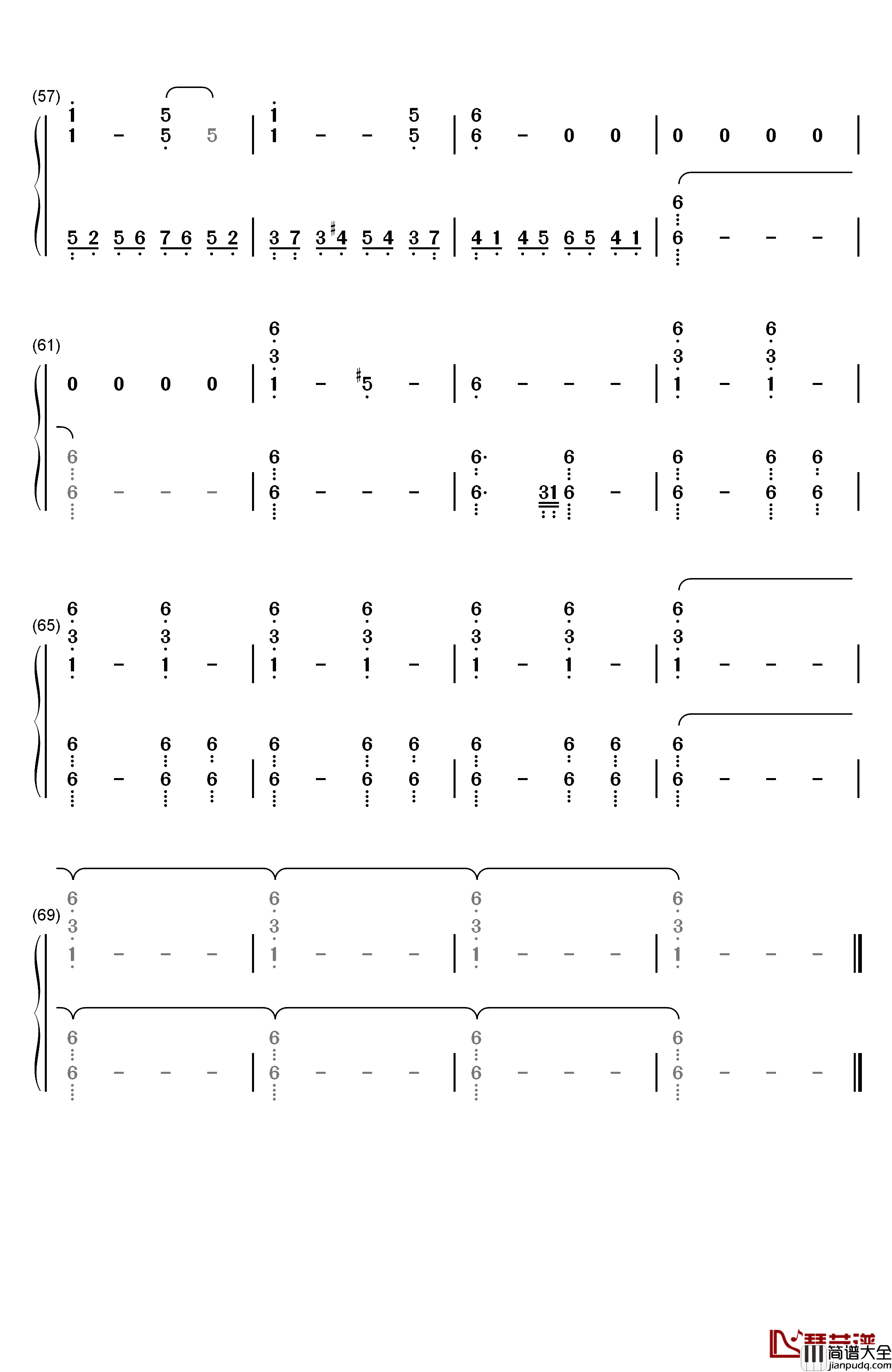 Days_Gone主题曲钢琴简谱_数字双手_Nathan_Whitehead