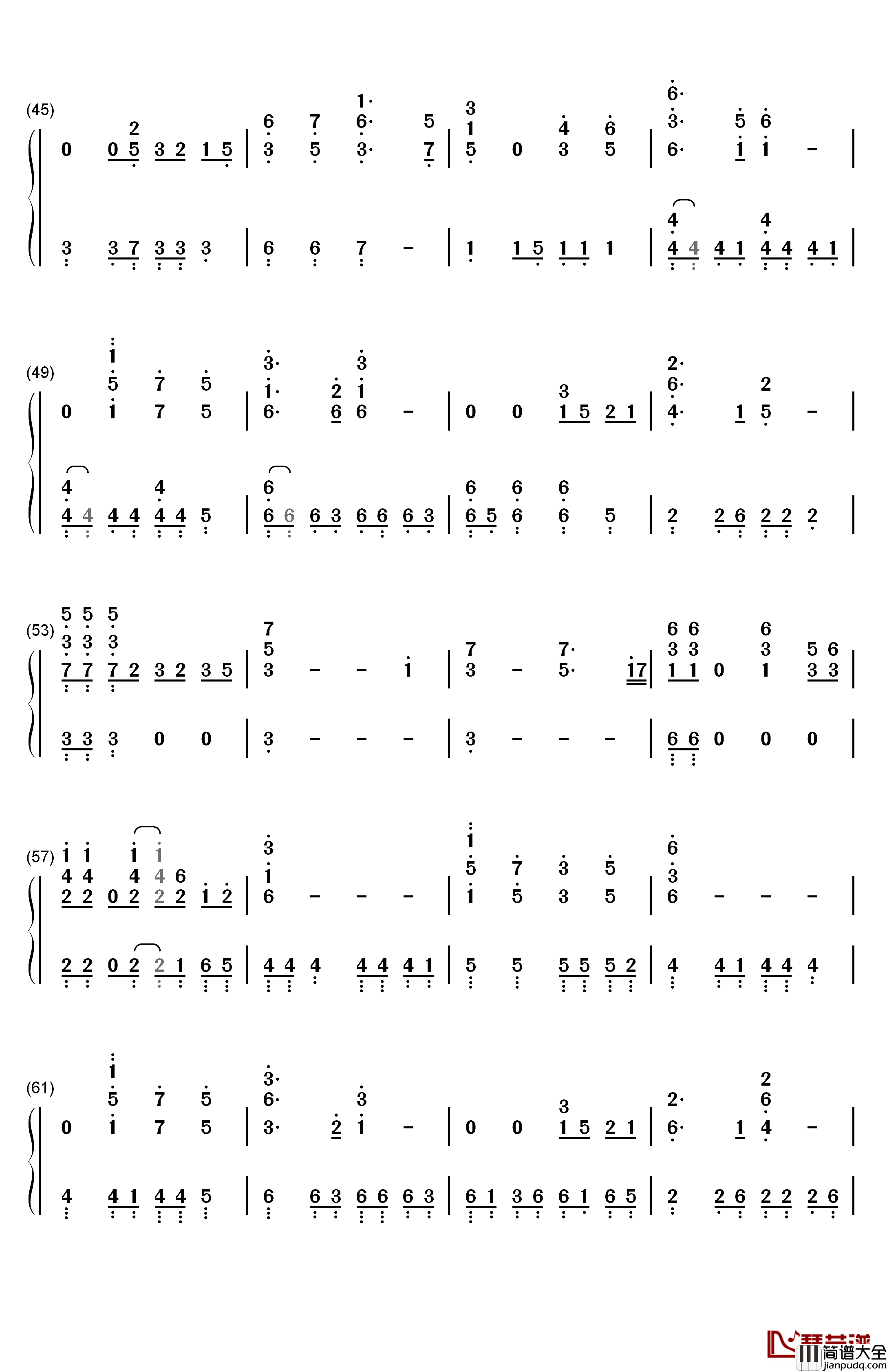 加賀岬钢琴简谱_数字双手_井口裕香