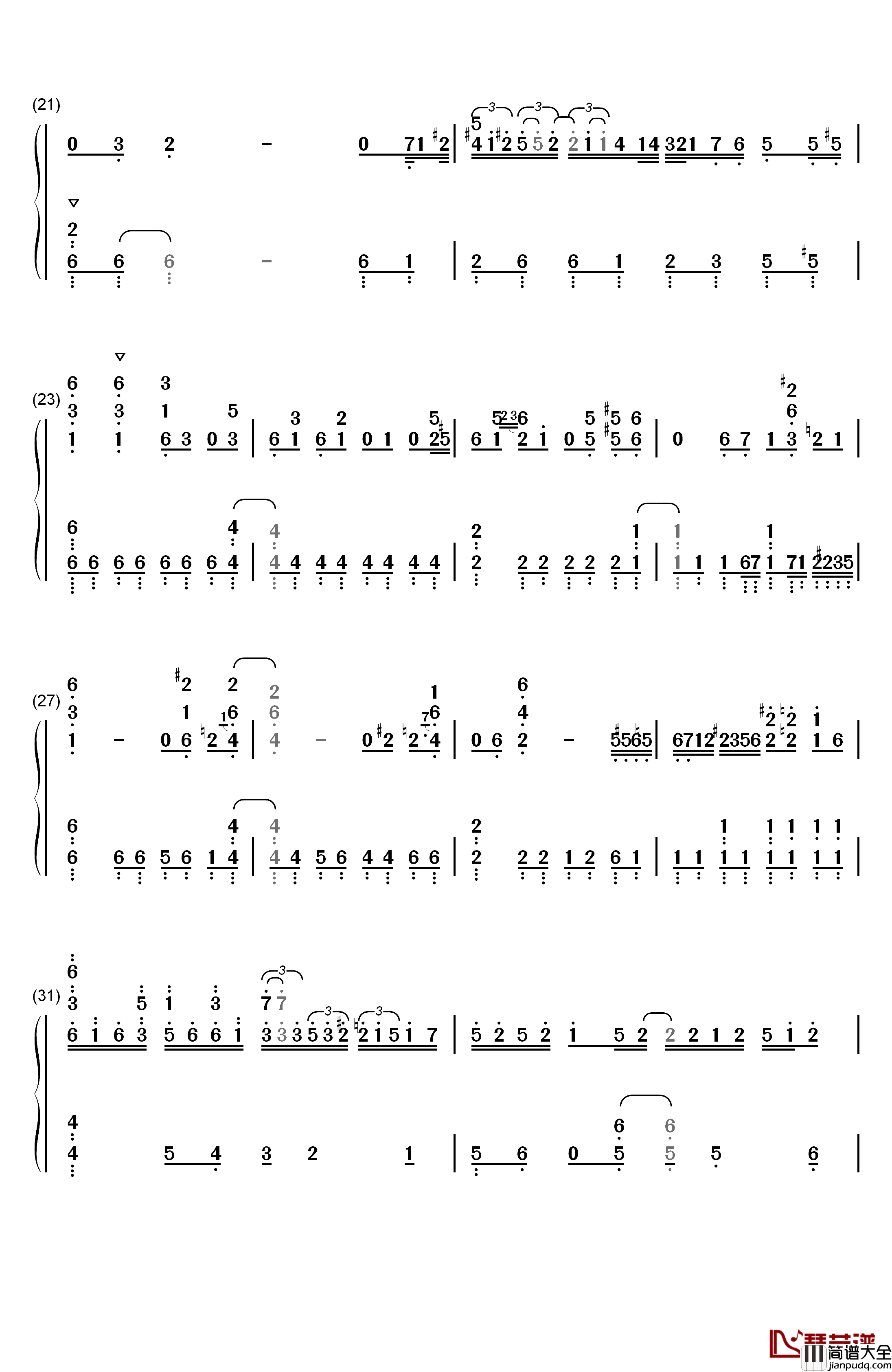 The_Other_Side_Of_The_Wall钢琴简谱_数字双手_Void_Chords__MARU