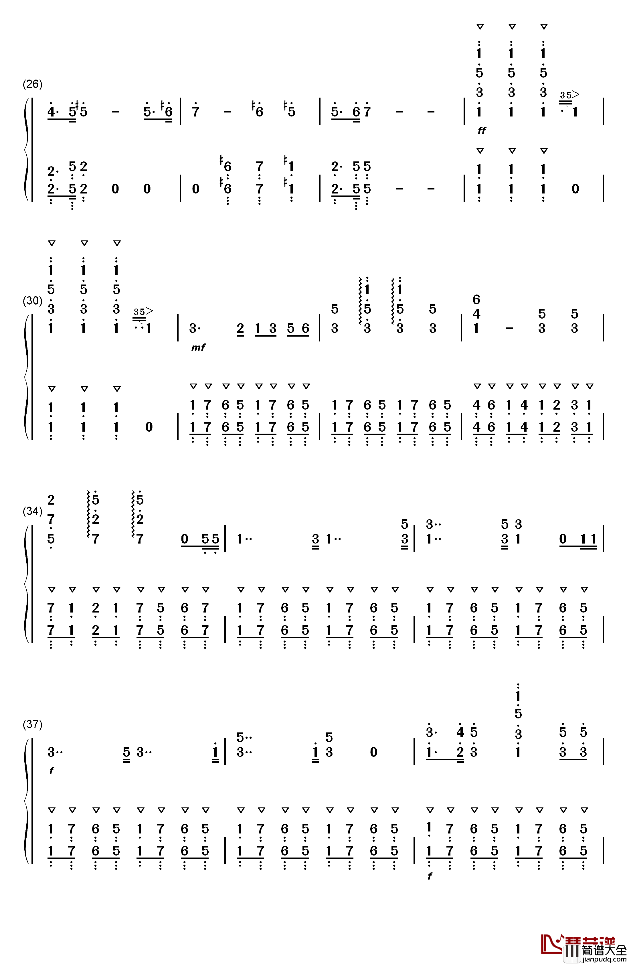 ウルトラセブンの歌钢琴简谱_数字双手_莳田尚昊
