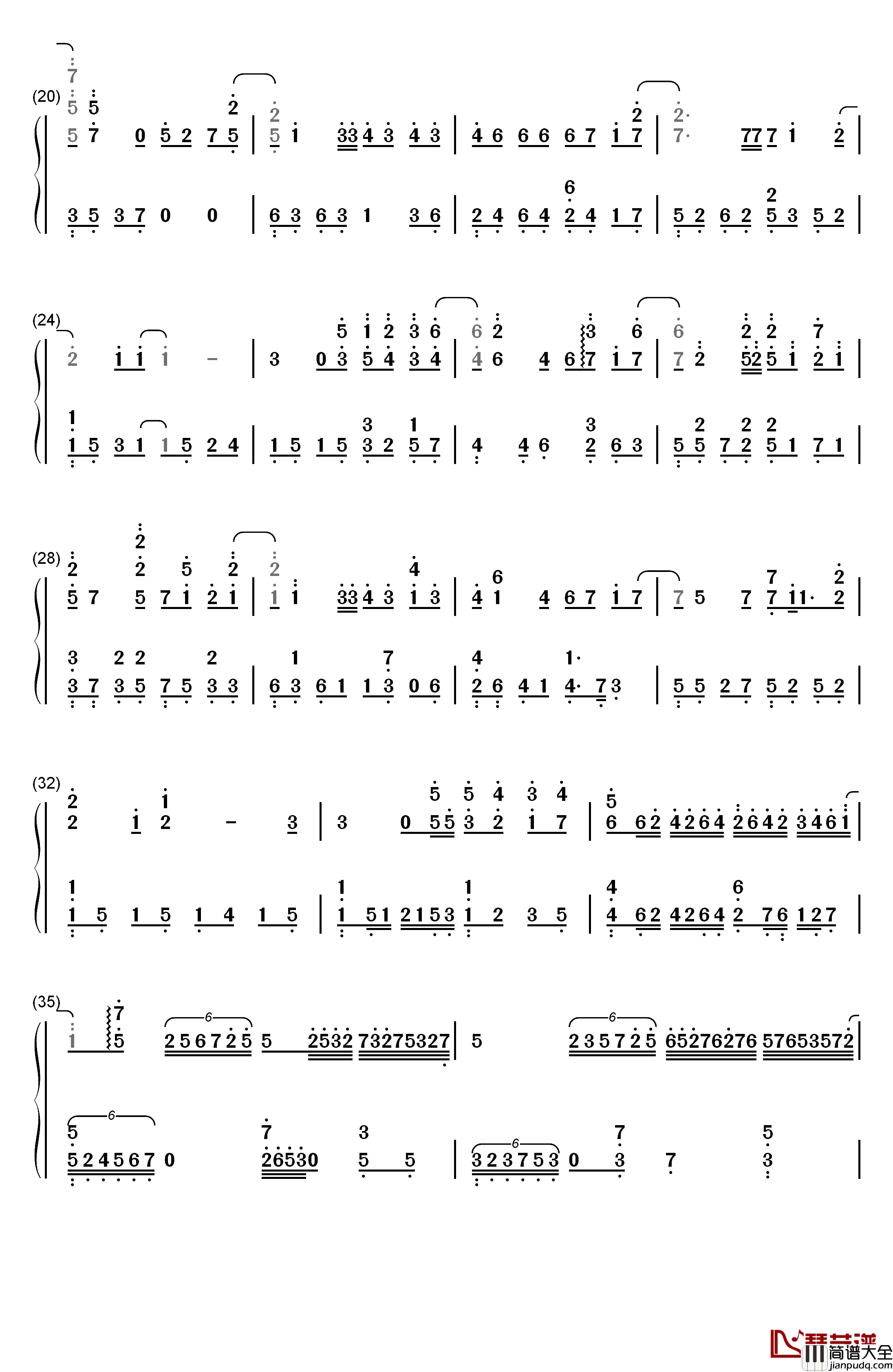 薛之谦经典歌曲串烧钢琴简谱_数字双手_薛之谦