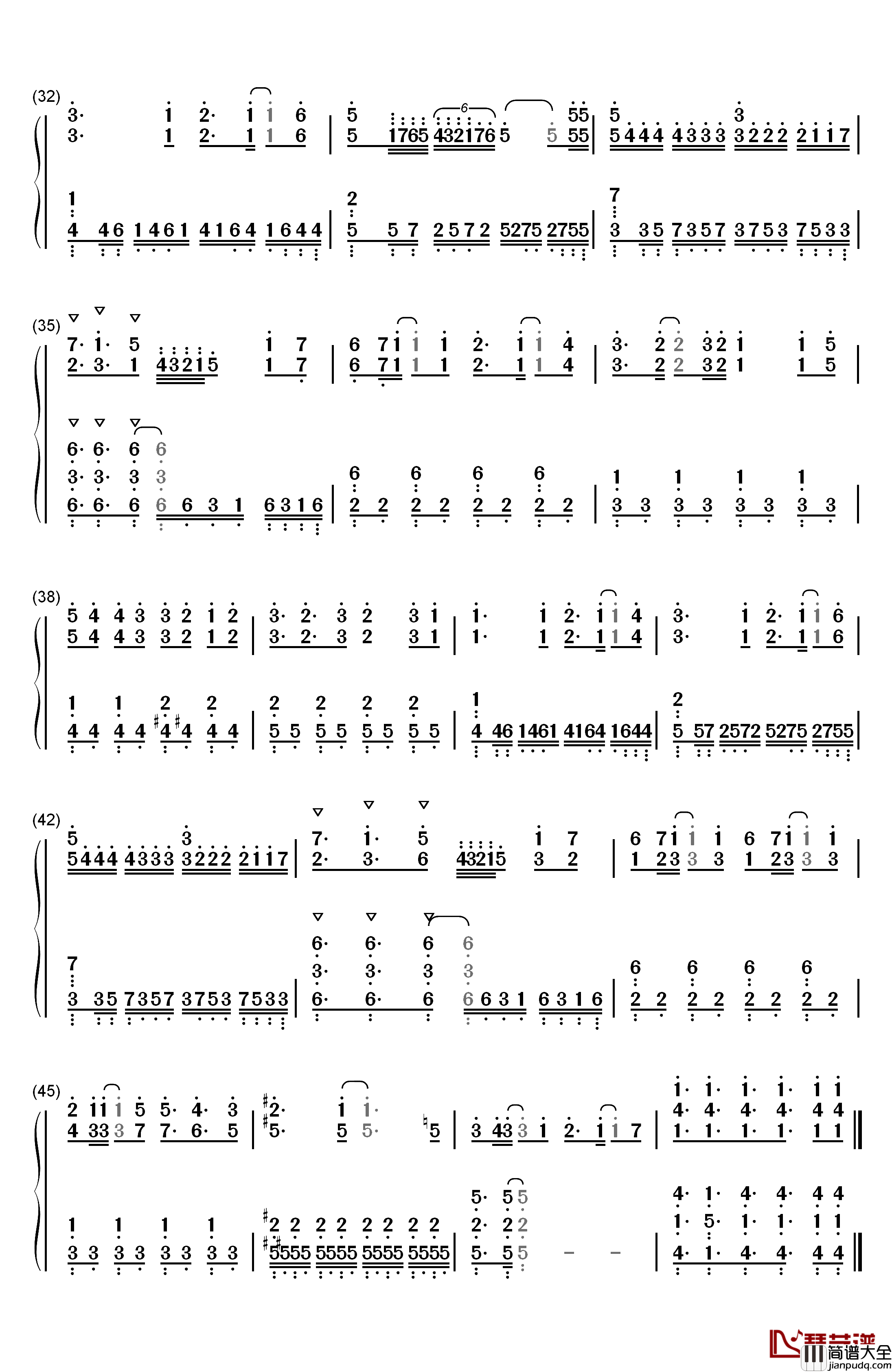 Tone钢琴简谱_数字双手_苍井翔太
