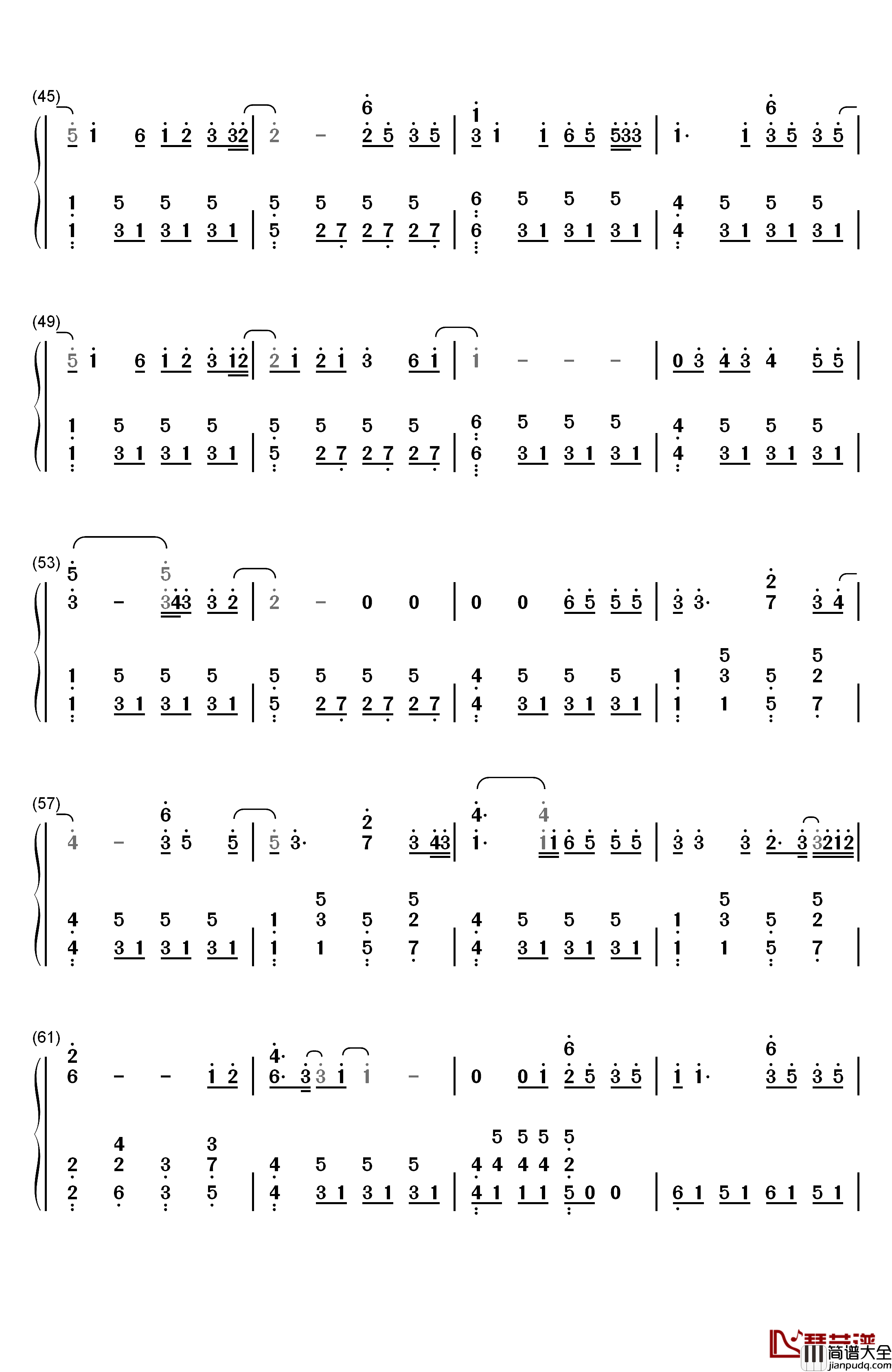 Monsters钢琴简谱_数字双手_Katie_Sky