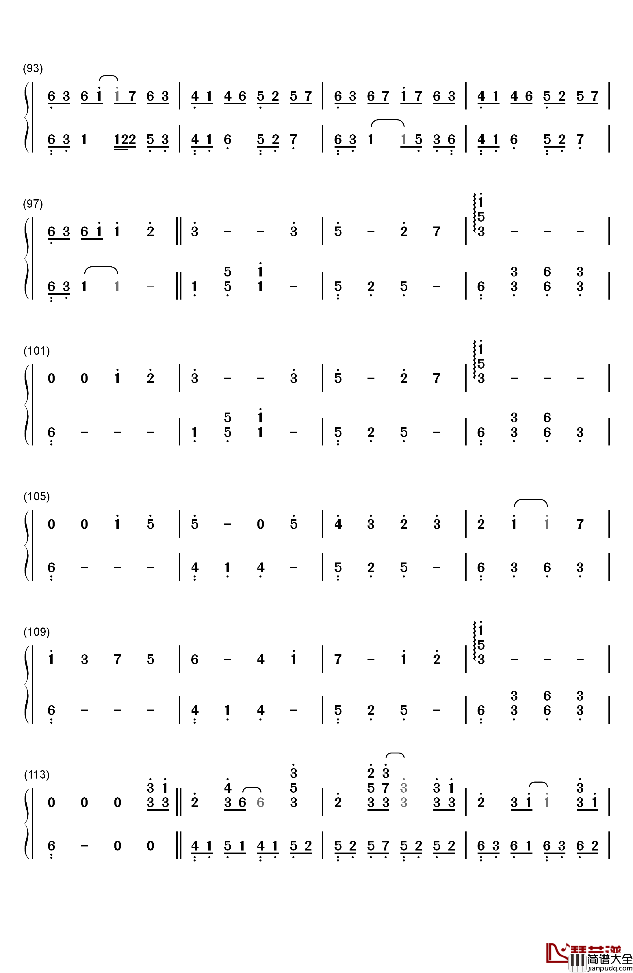 Take_Me_Hand钢琴简谱_数字双手_DAISHI_DANCE_Cécile_Corbel
