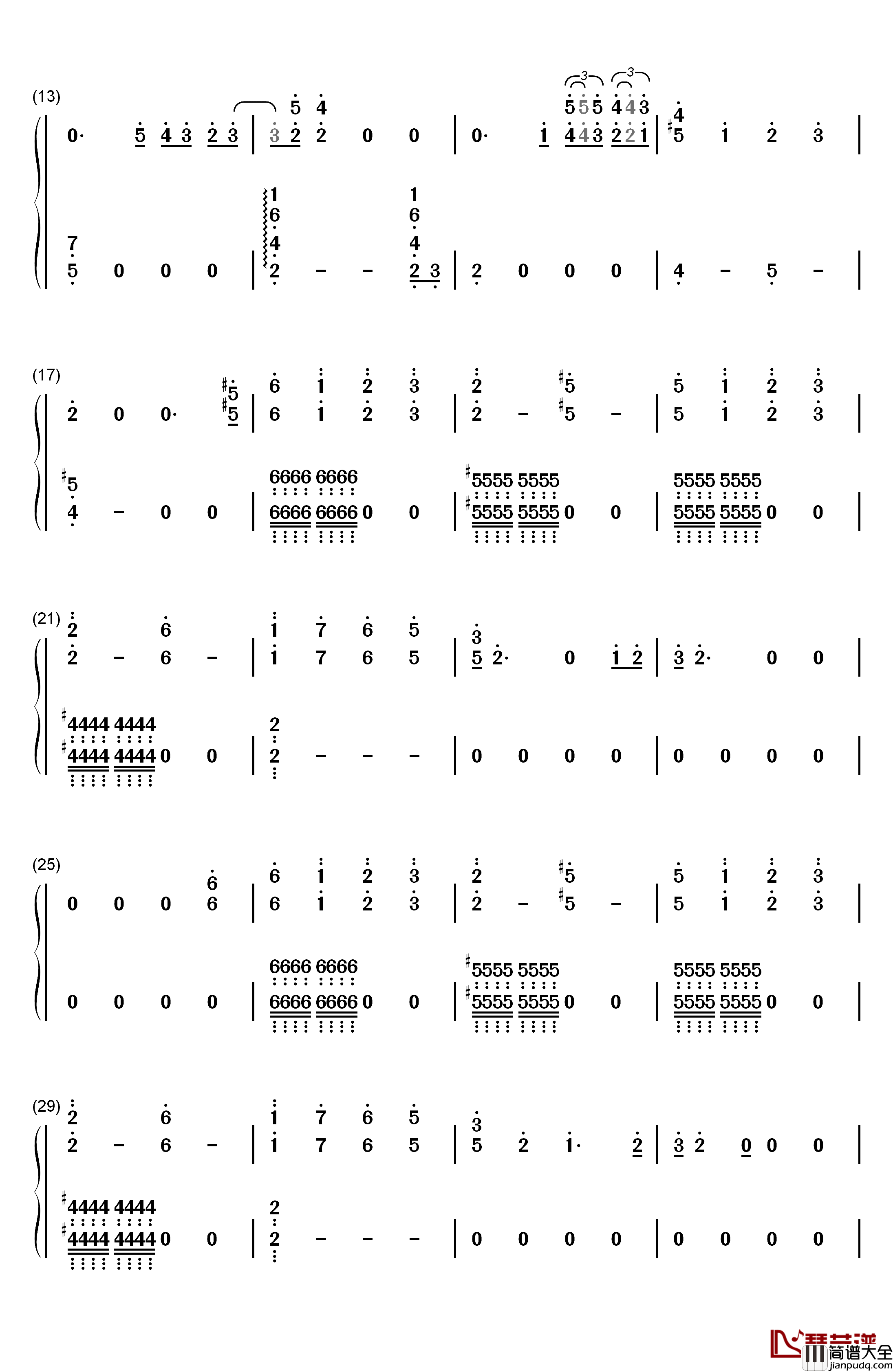 Xanny钢琴简谱_数字双手_Billie_Eilish