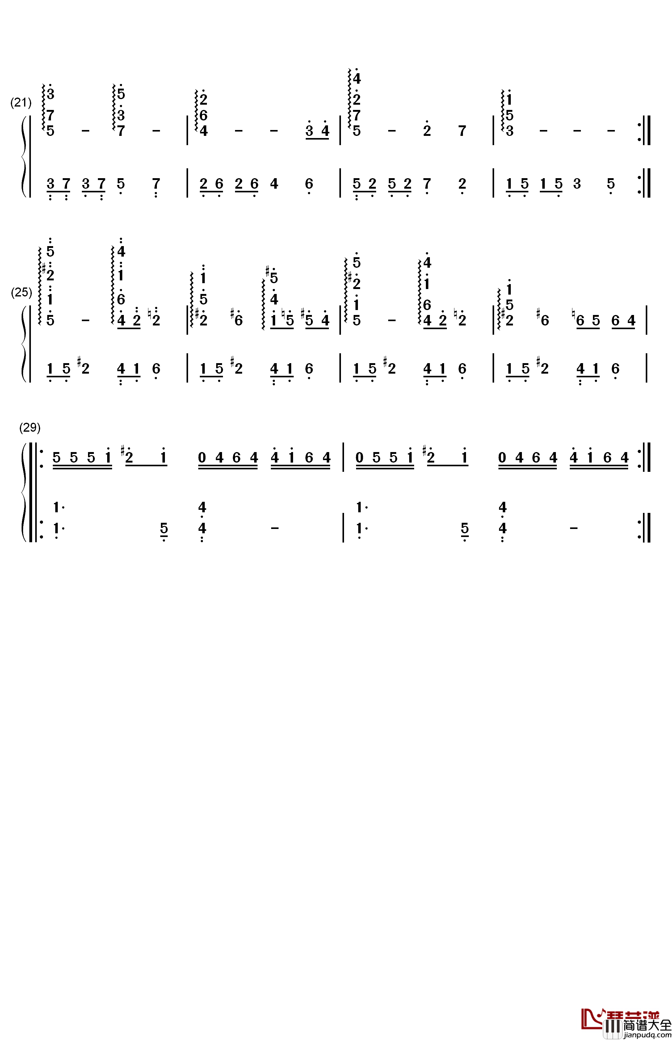 Love_Is_Blue钢琴简谱_数字双手_林文信