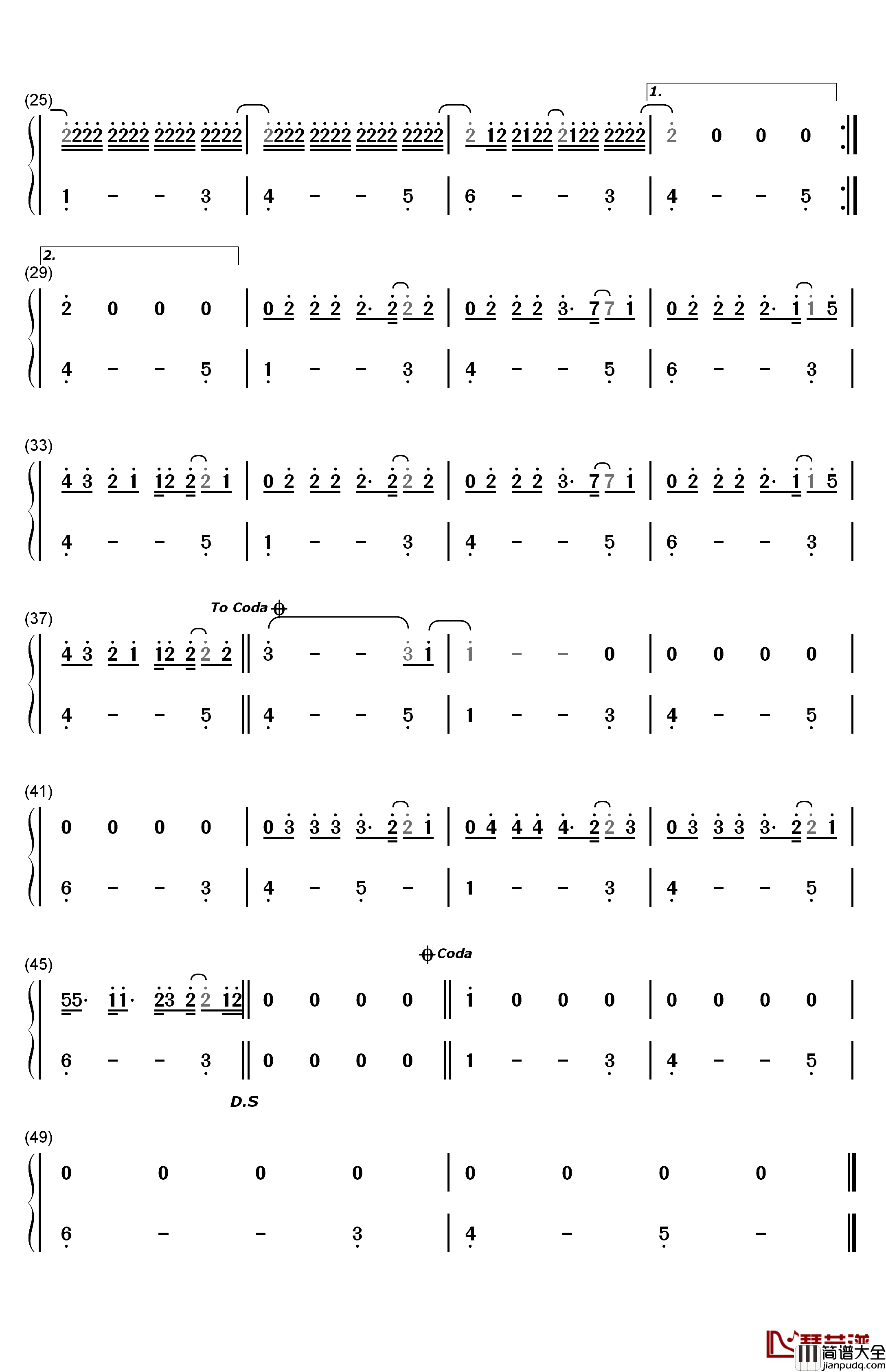 Never_Really_Over钢琴简谱_数字双手_Katy_Perry