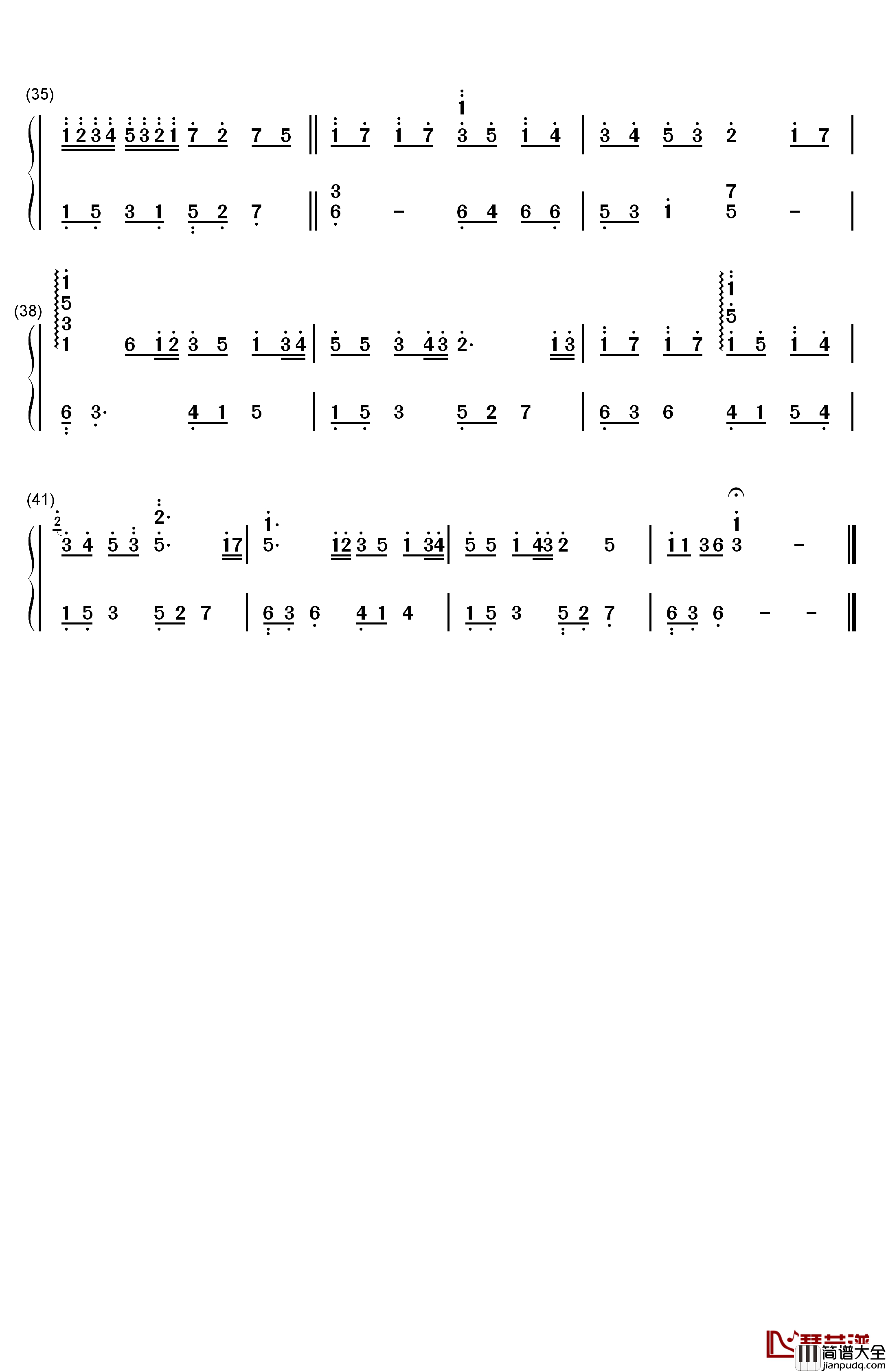 你的心河钢琴简谱_数字双手_李闰珉