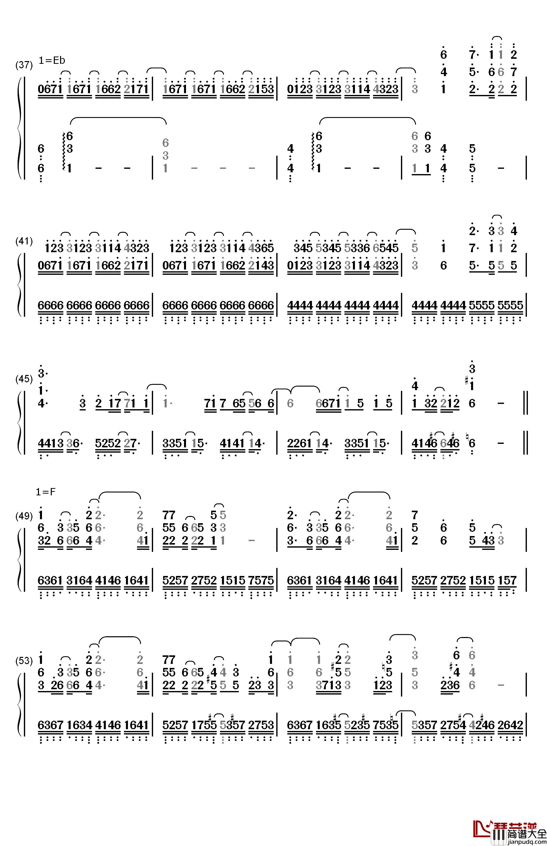 Invisible_Date钢琴简谱_数字双手_sweet_ARMS