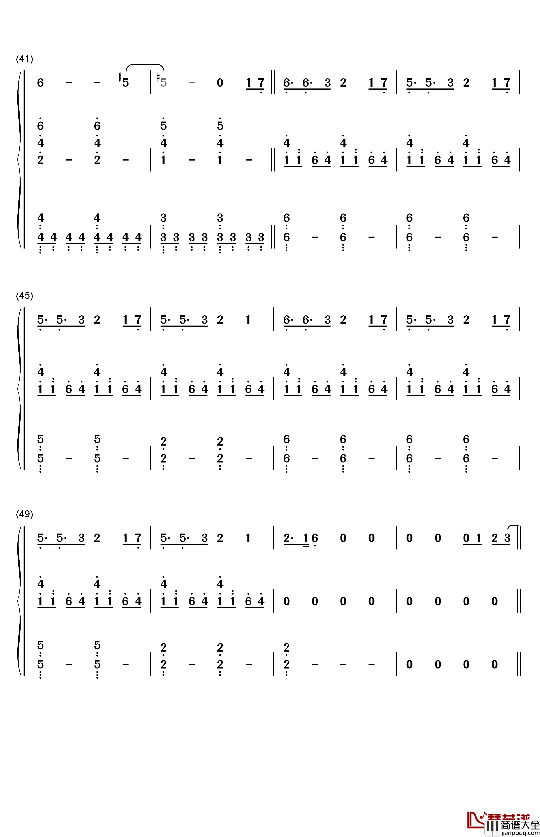 Roi钢琴简谱_数字双手_Bilal_Hassani