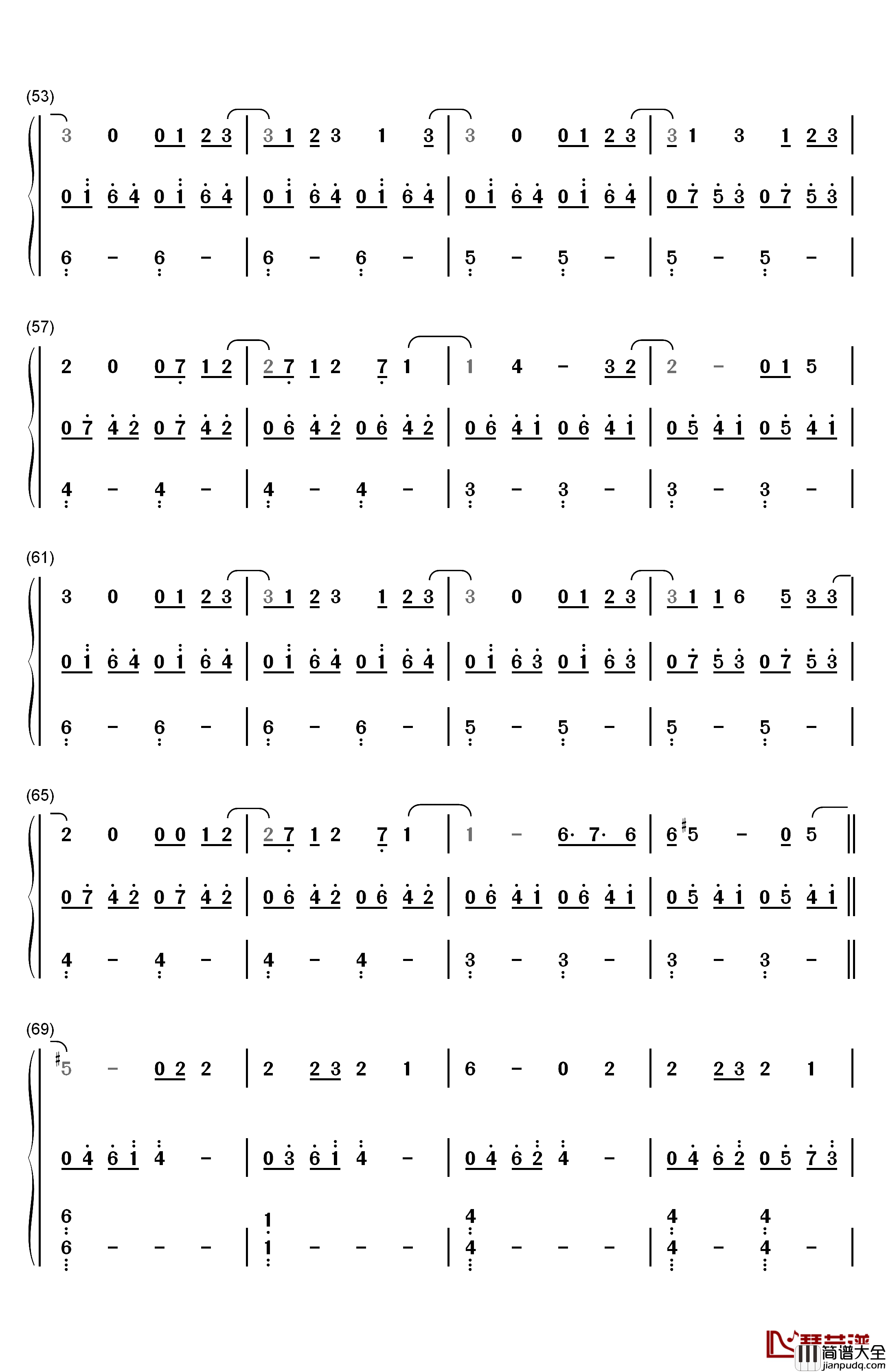 Roi钢琴简谱_数字双手_Bilal_Hassani