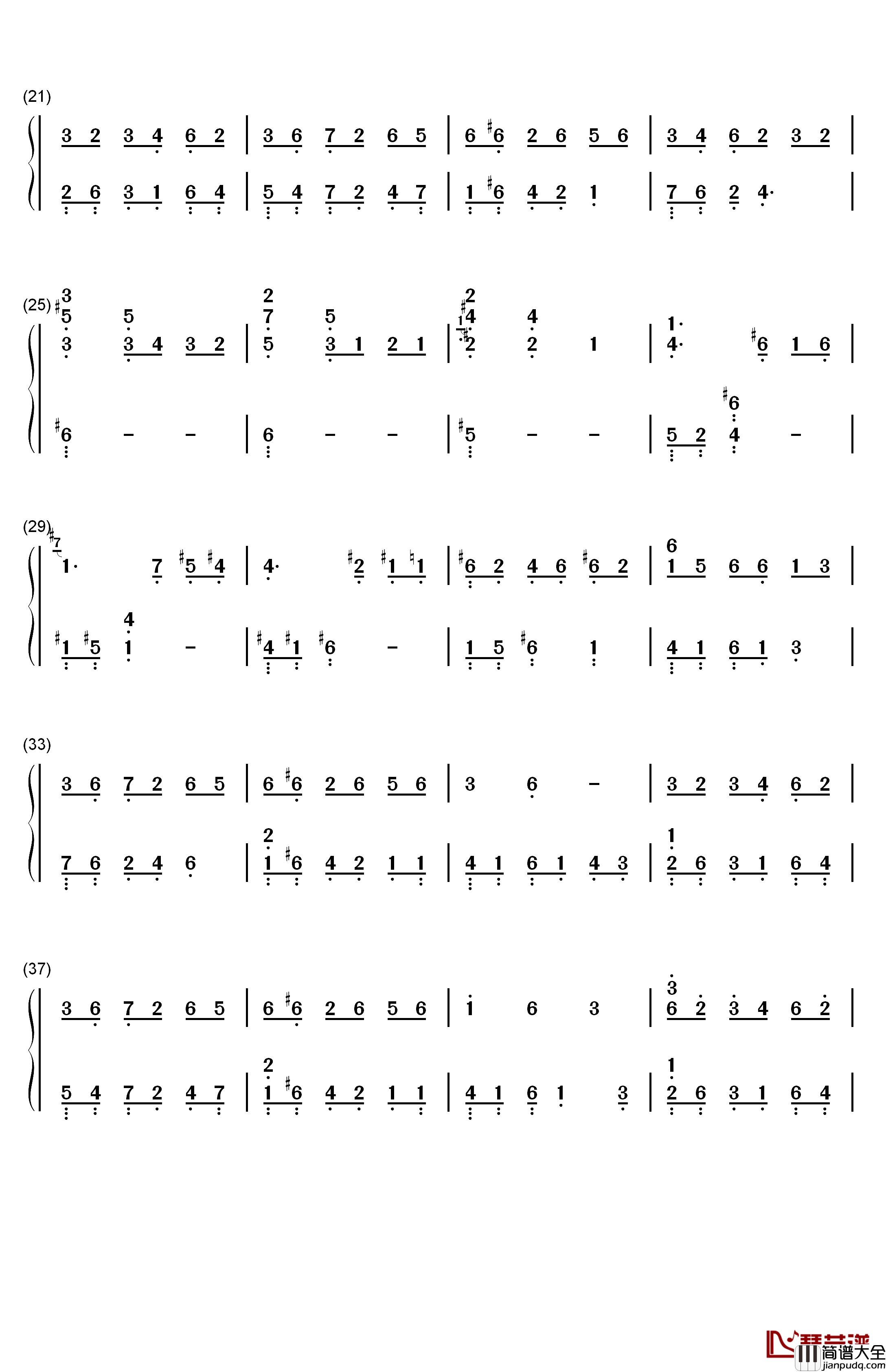 f_l_o_w_e_r钢琴简谱_数字双手_李闰珉