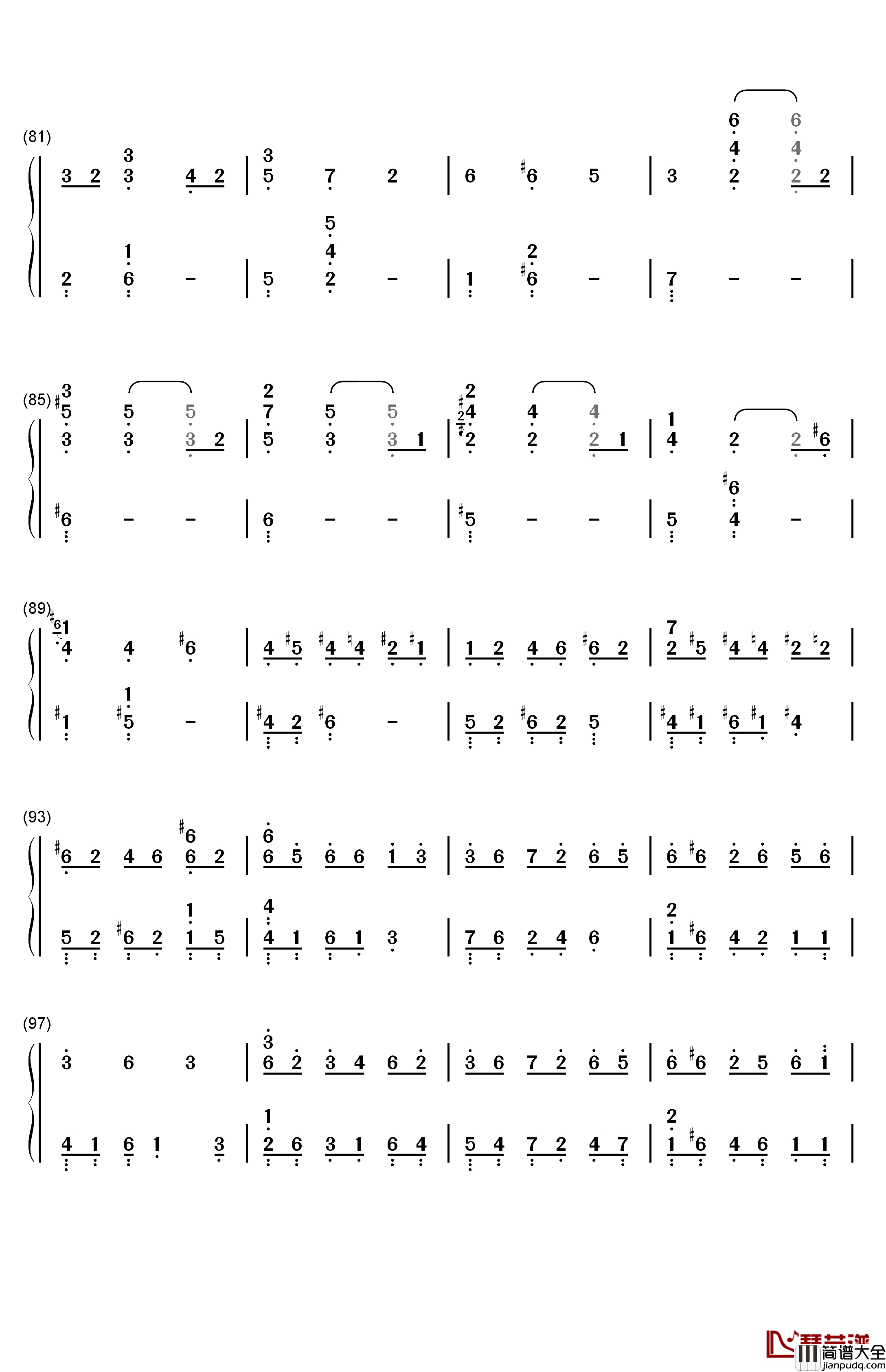 f_l_o_w_e_r钢琴简谱_数字双手_李闰珉