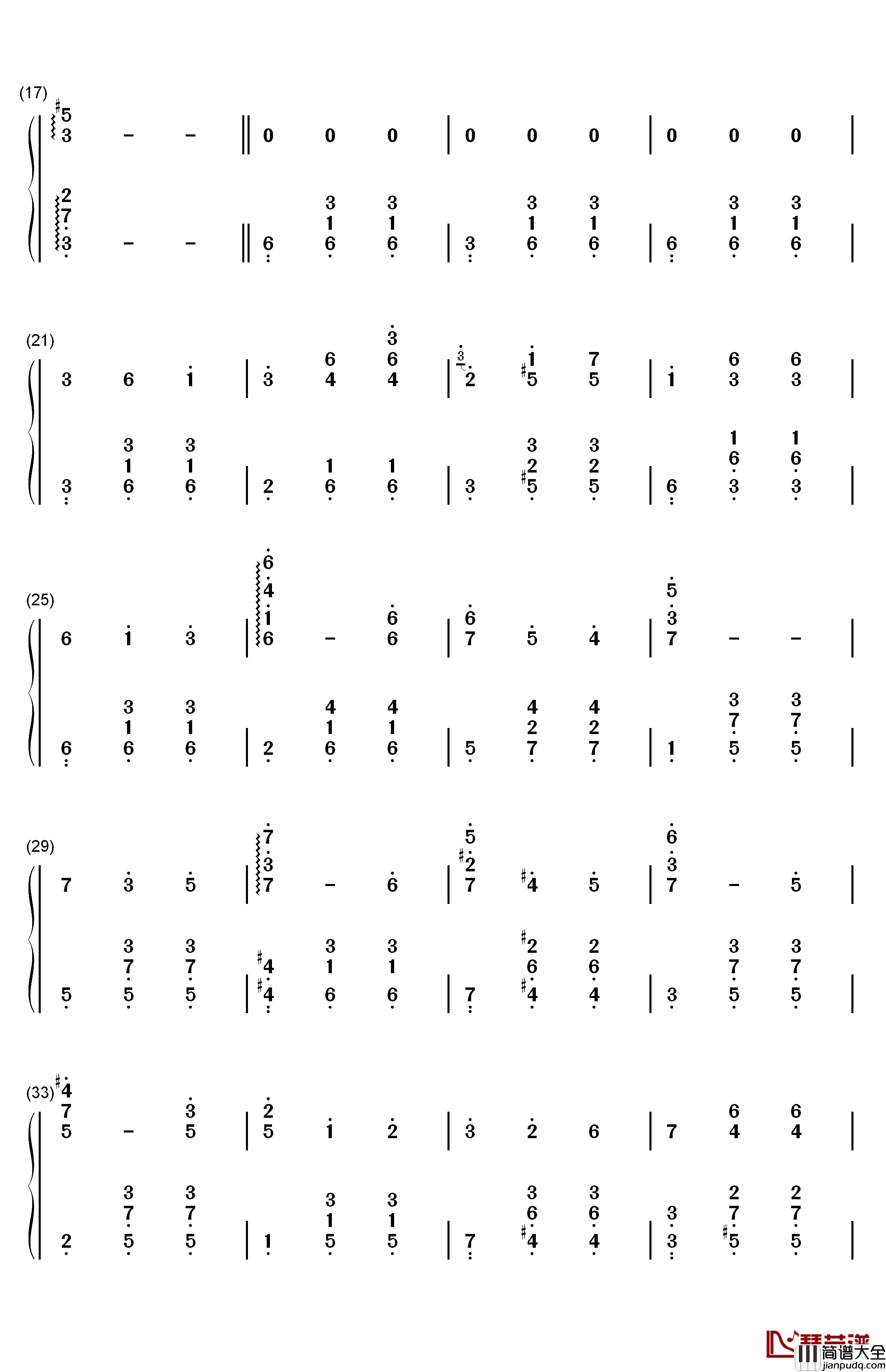 人生的旋转木马钢琴简谱_数字双手_久石让