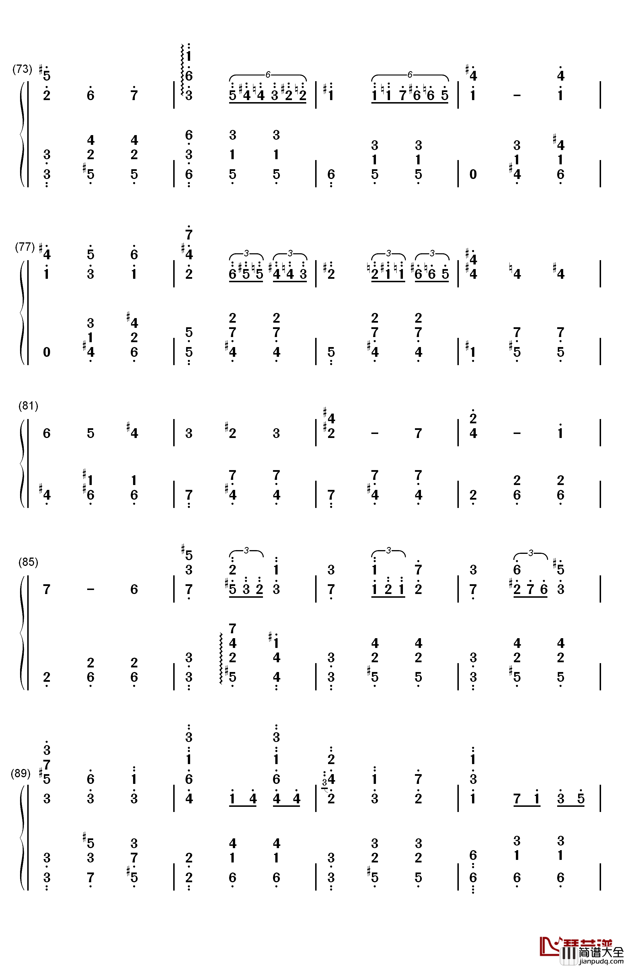人生的旋转木马钢琴简谱_数字双手_久石让