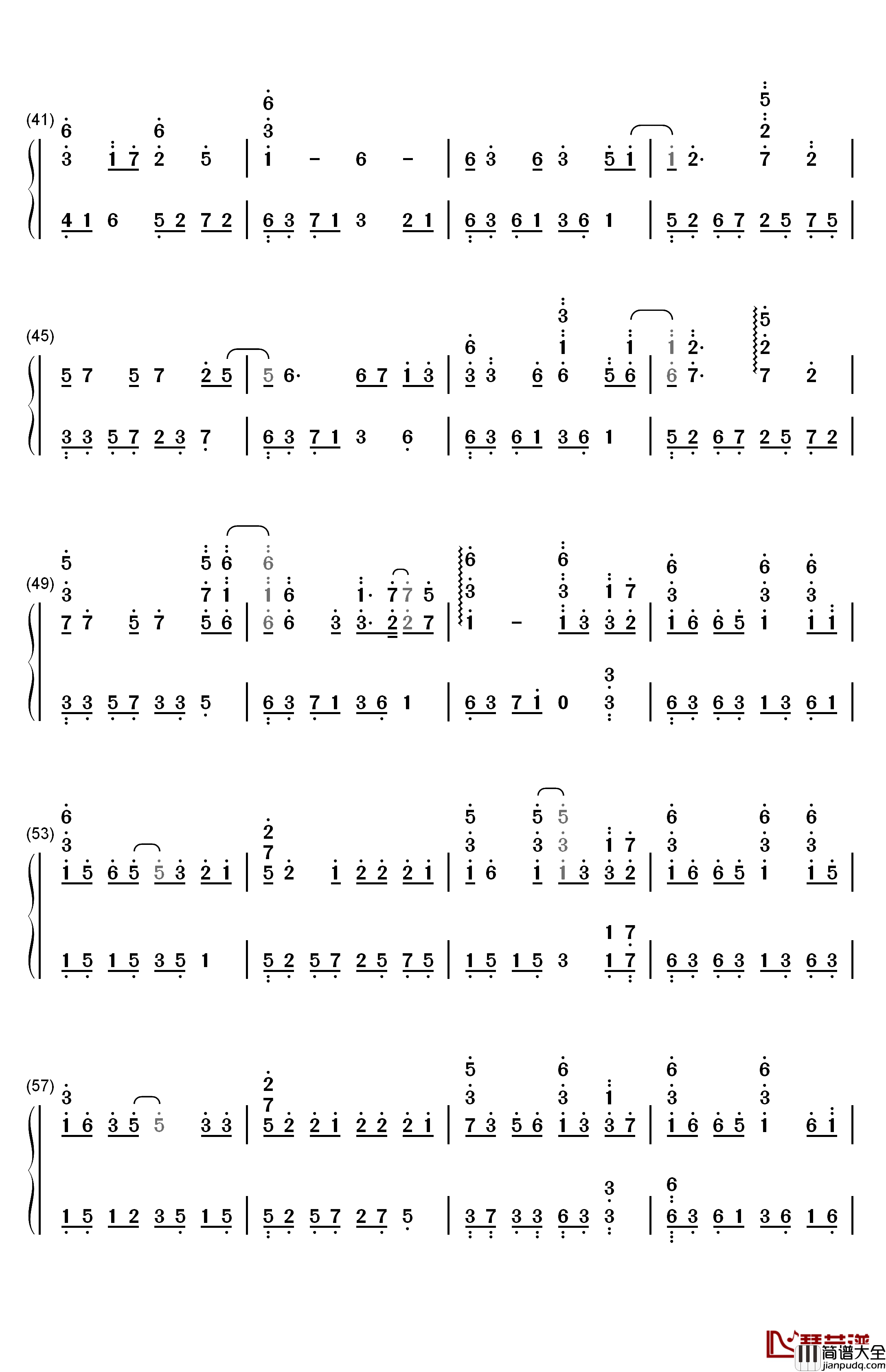 余情未了钢琴简谱_数字双手_魏新雨