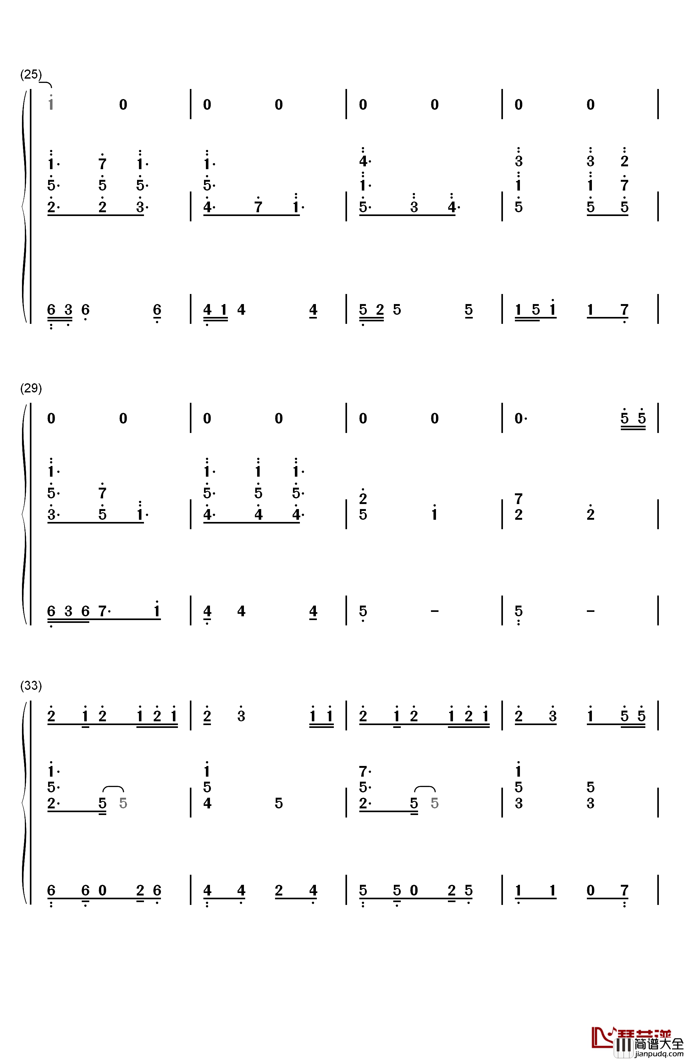 最后的旅行钢琴简谱_数字双手_Rainton桐
