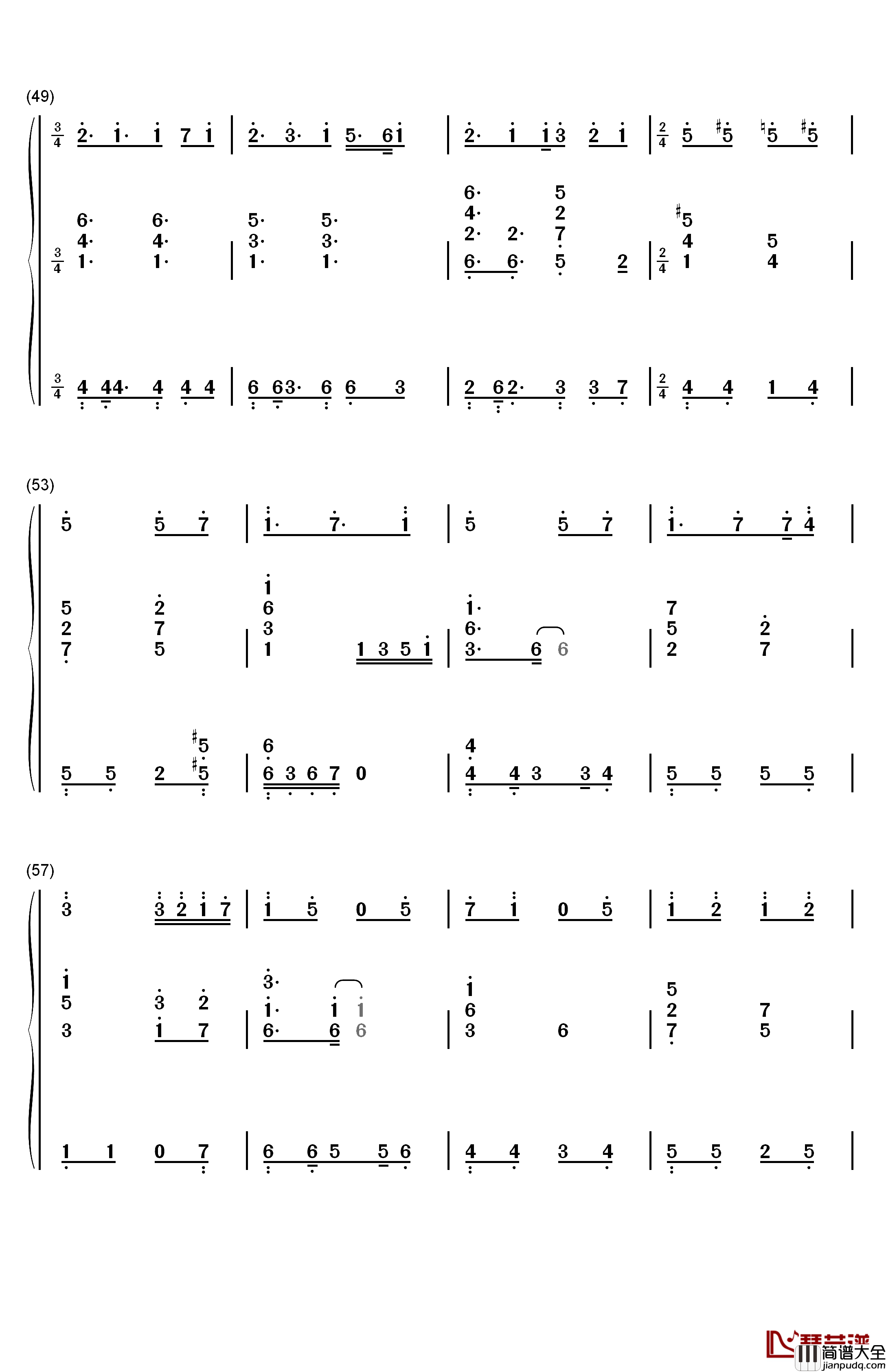 最后的旅行钢琴简谱_数字双手_Rainton桐