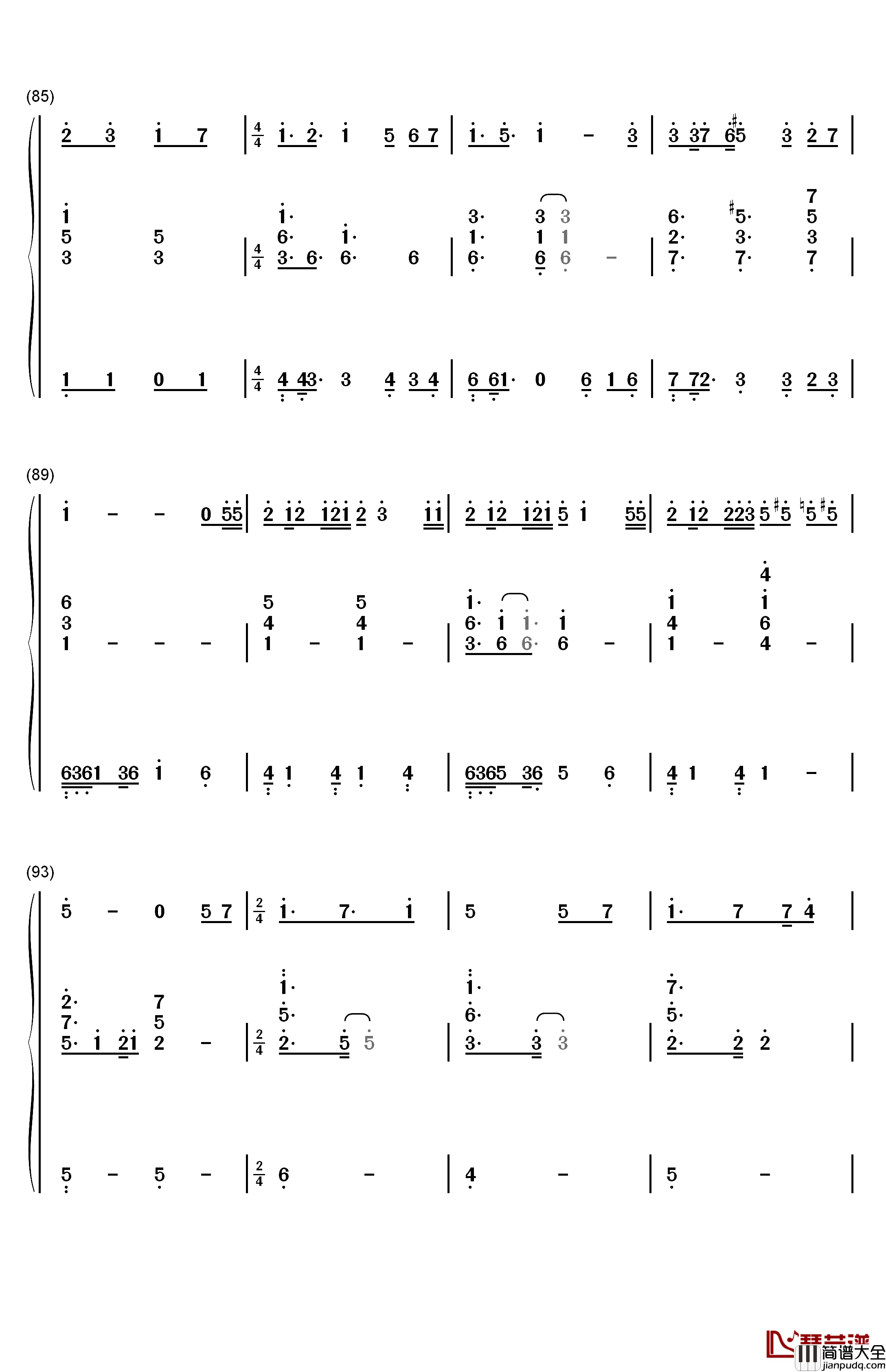 最后的旅行钢琴简谱_数字双手_Rainton桐