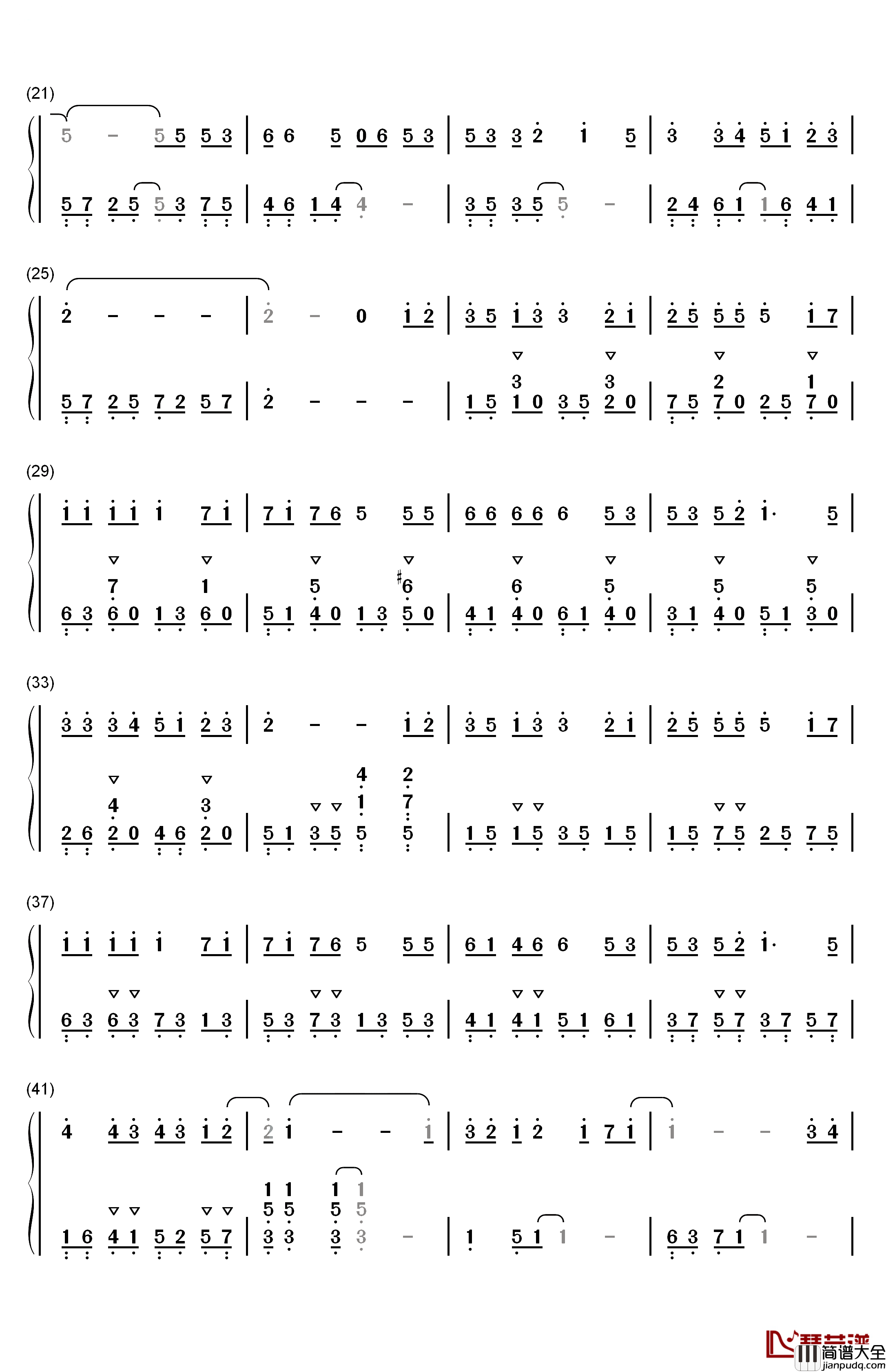 学猫叫钢琴简谱_数字双手_小潘潘_小峰峰