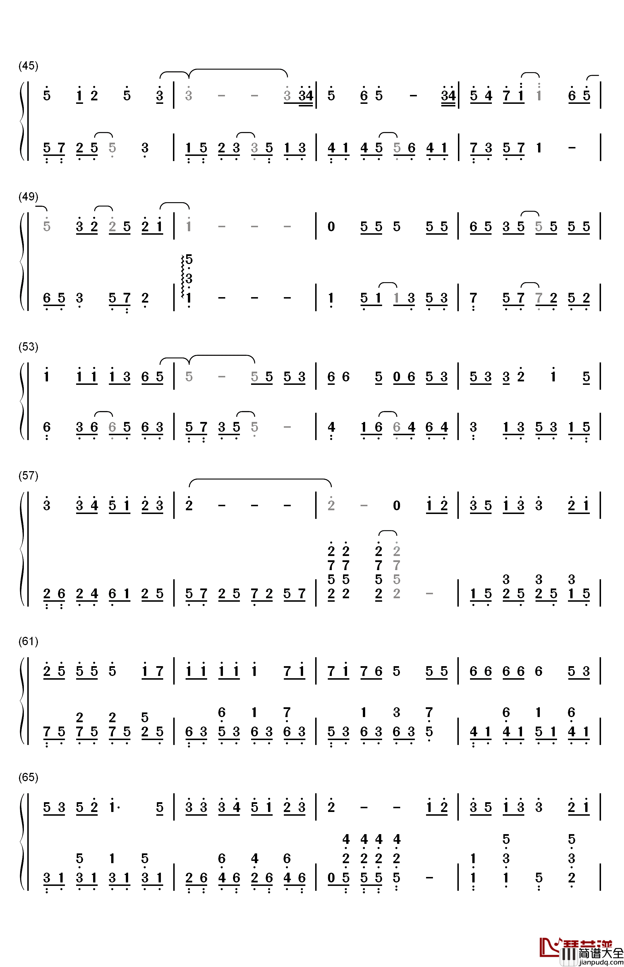 学猫叫钢琴简谱_数字双手_小潘潘_小峰峰
